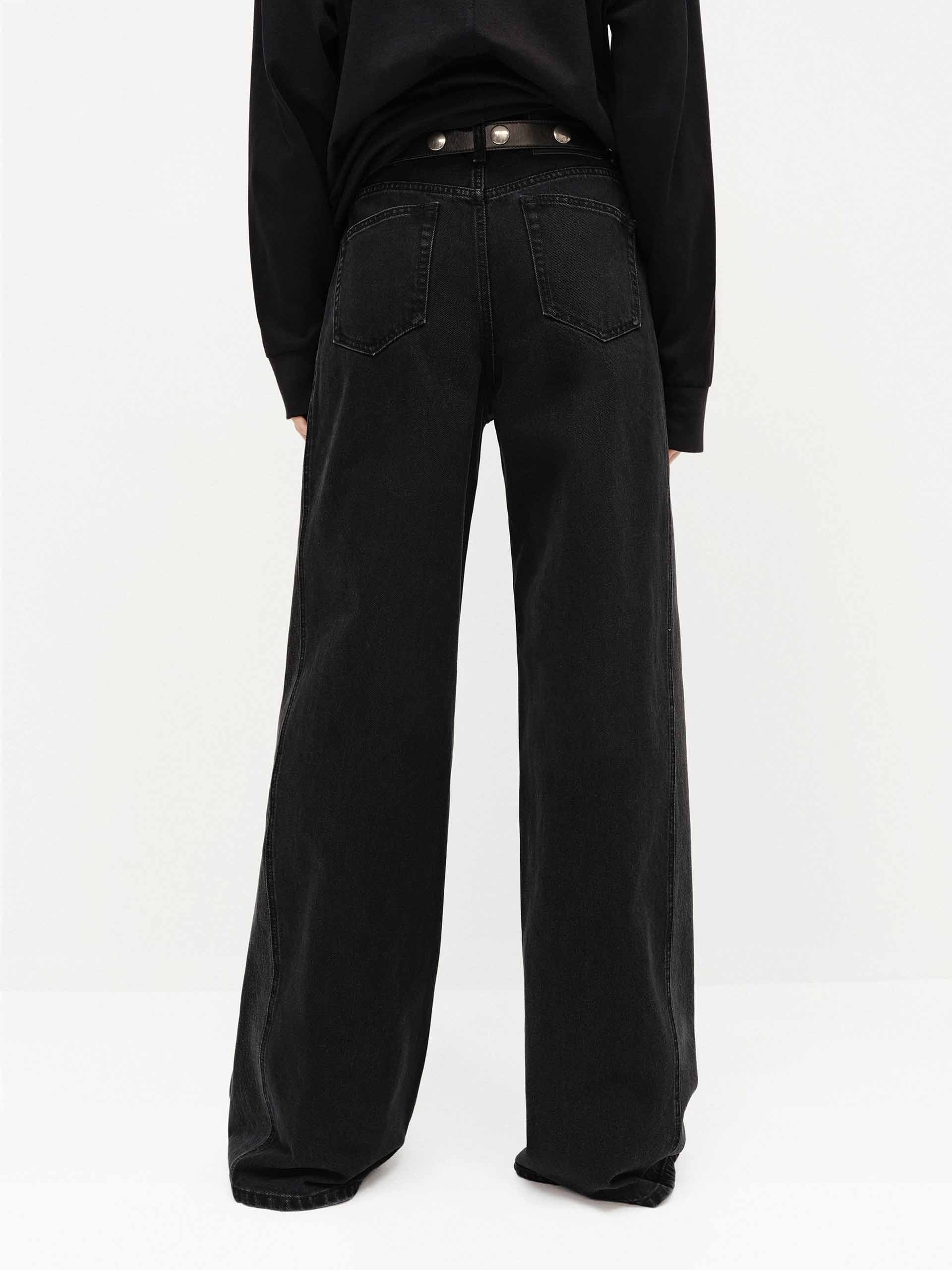 Paneled Wide Leg Jeans - Image 7