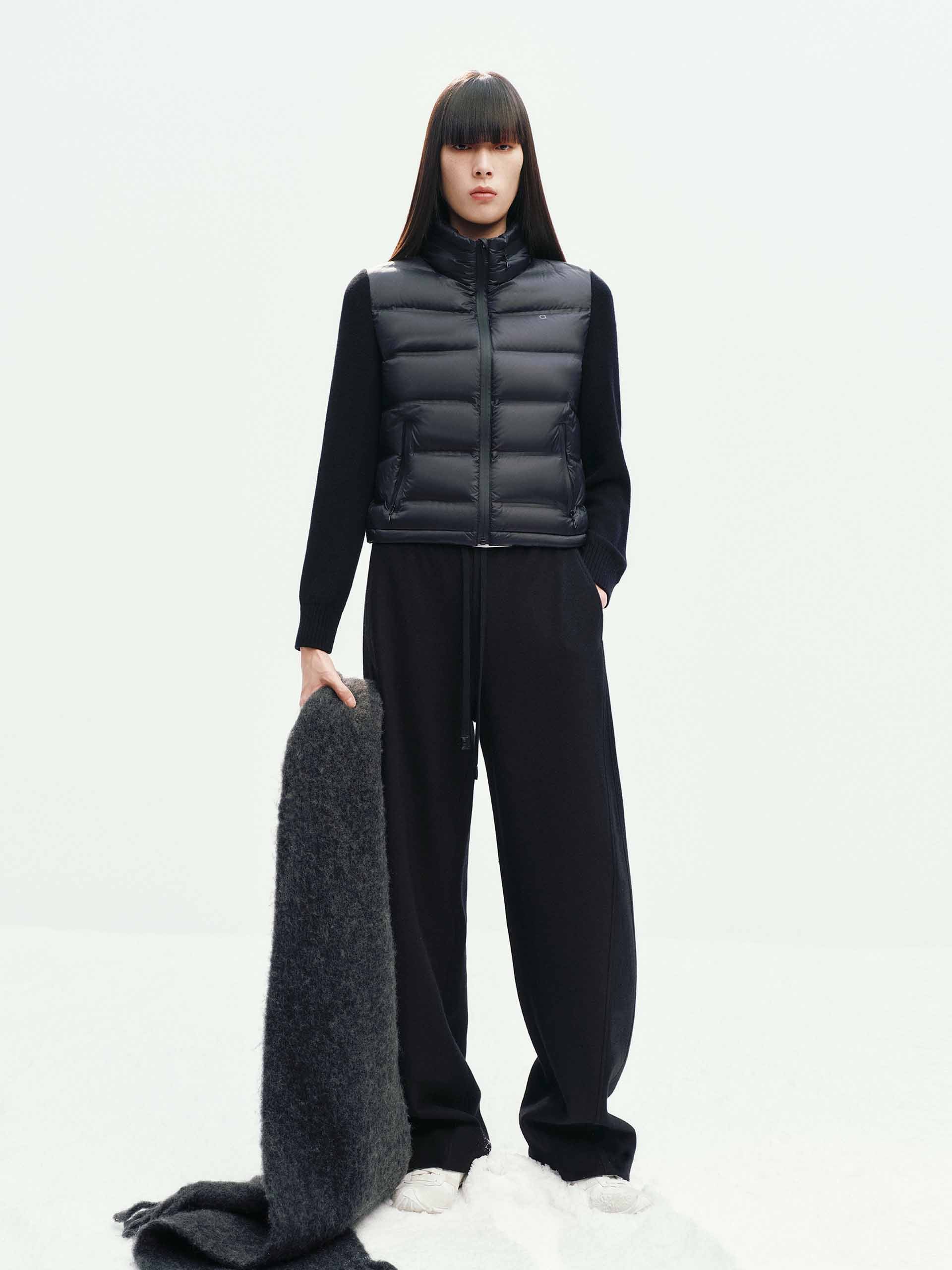 Paneled Wool Sleeves Down Jacket - Image 2