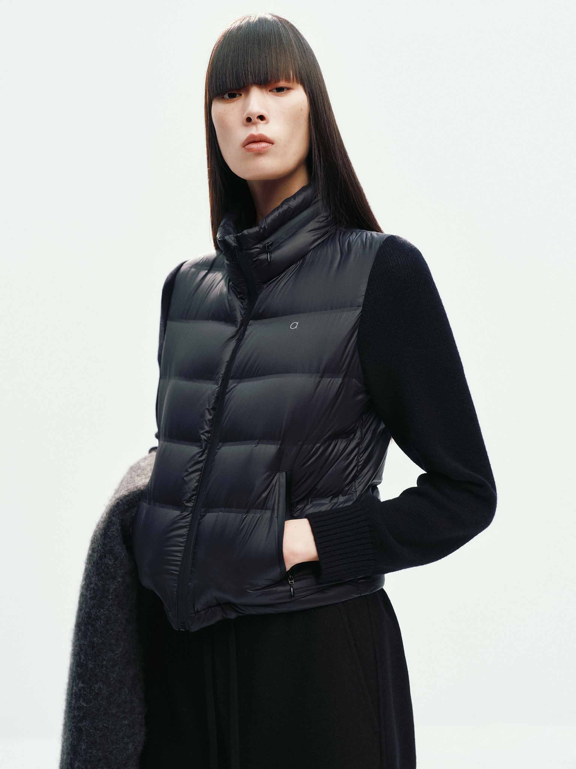 Paneled Wool Sleeves Down Jacket - Image 3