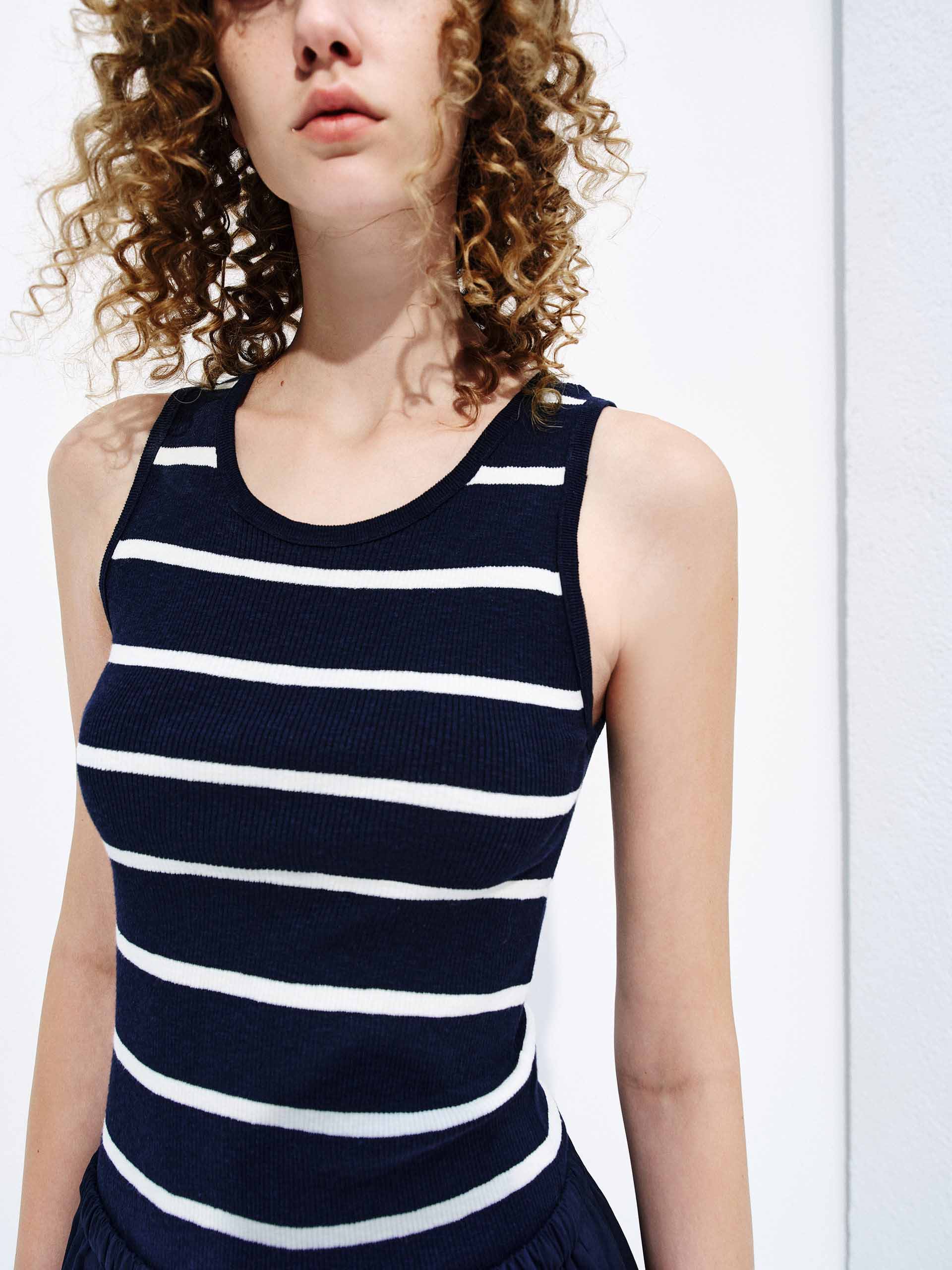 Panelled Striped Tank Dress - Image 15