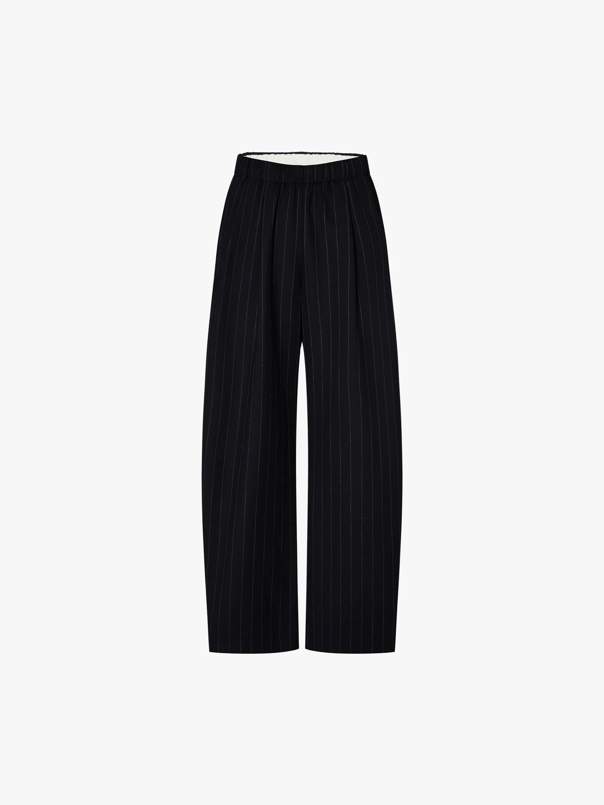 Pinstripe Drawstring Trousers - Image 5