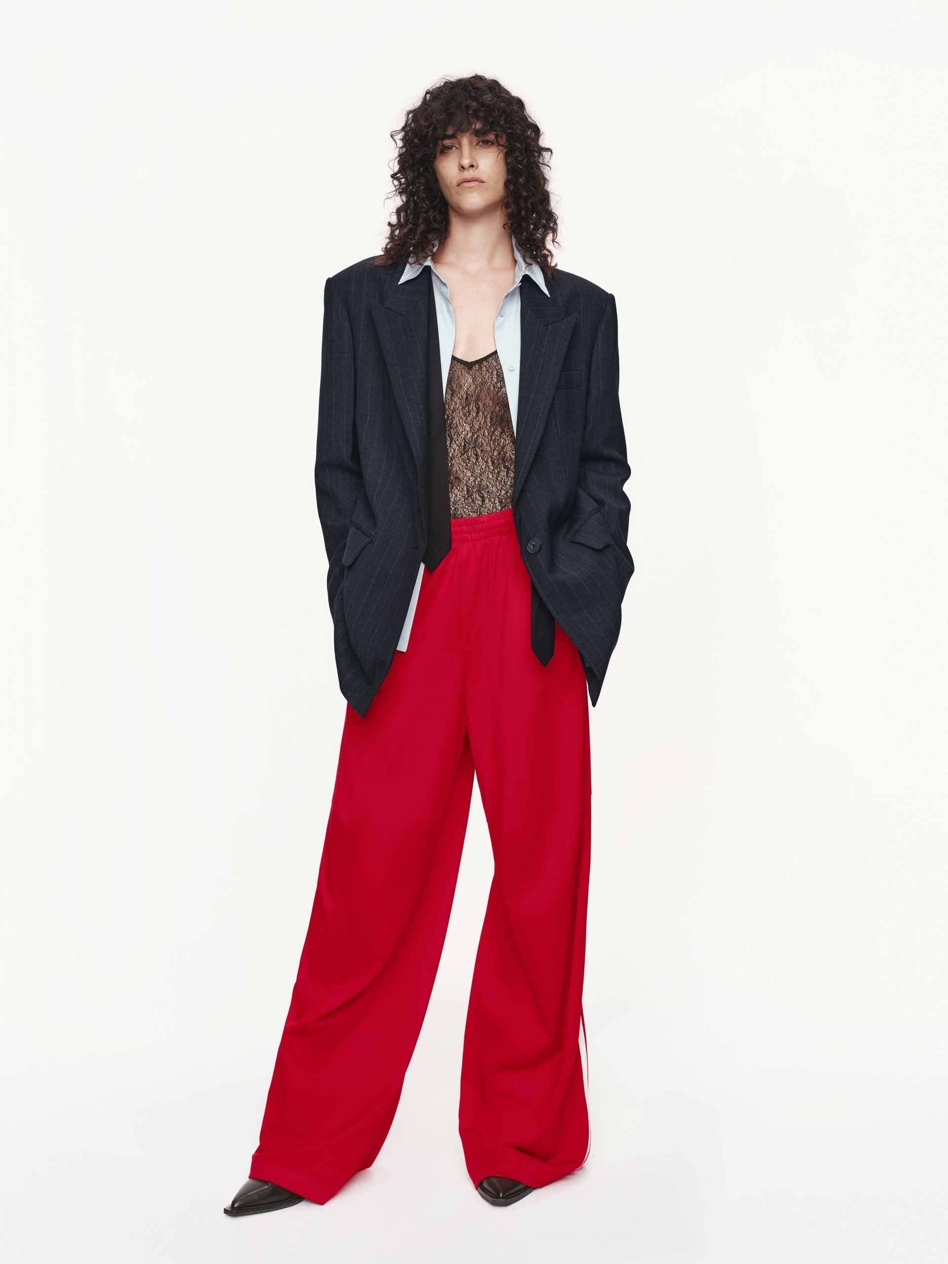 Pinstripe Peak Lapel Blazer - Image 2