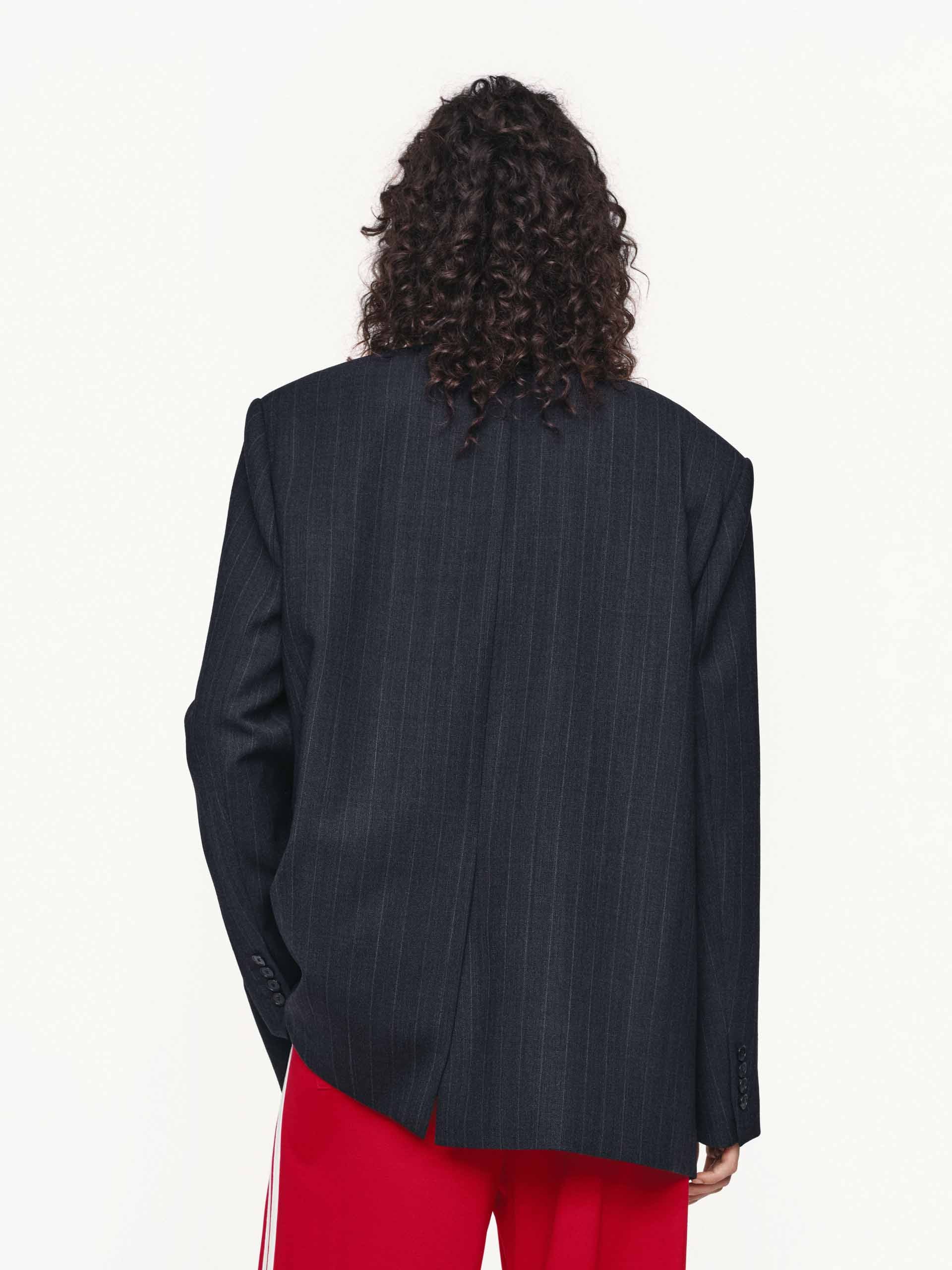 Pinstripe Peak Lapel Blazer - Image 6
