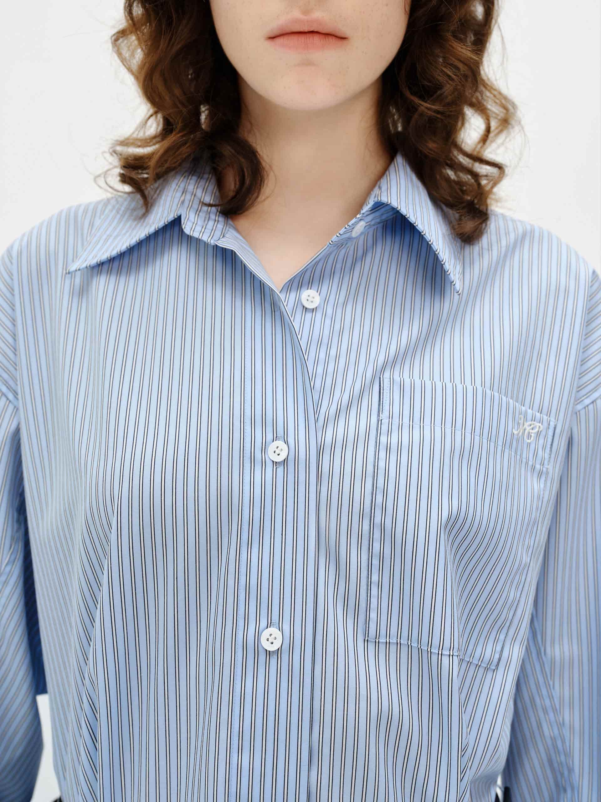Pinstripe Shirt Dress - Image 6