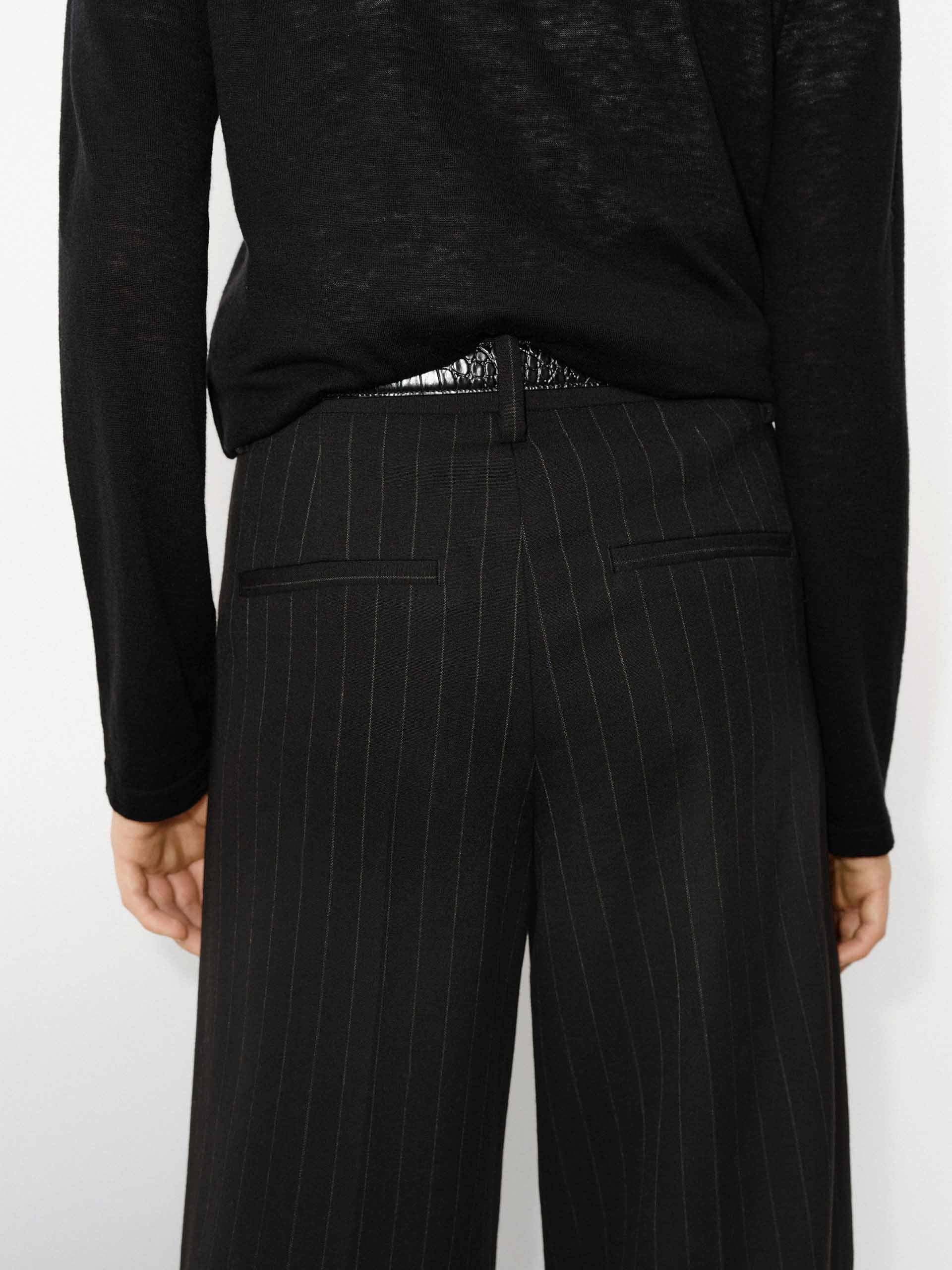 Pinstriped Wool Pants - Image 8