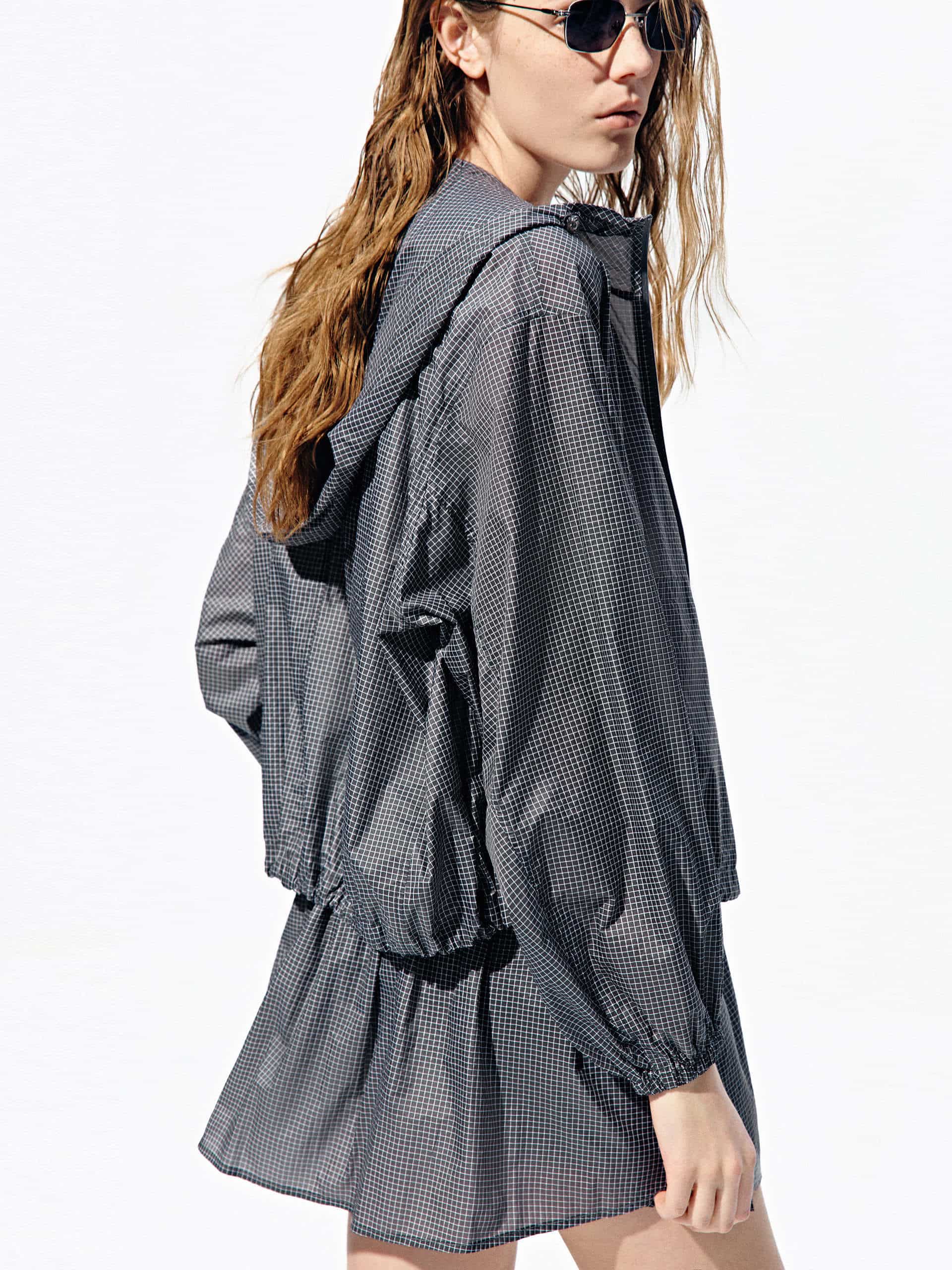 Plaid Zipper Hooded Jacket - Image 7
