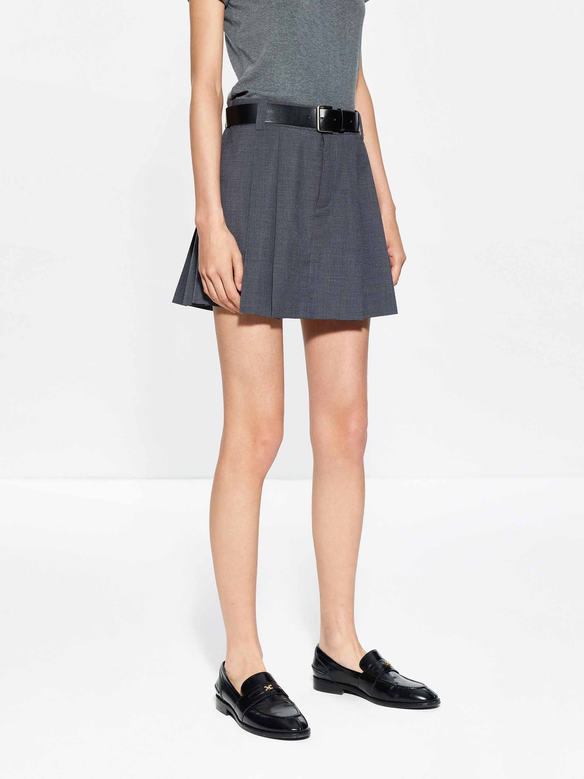 Pleated A-Line Mini Skirt - Image 3
