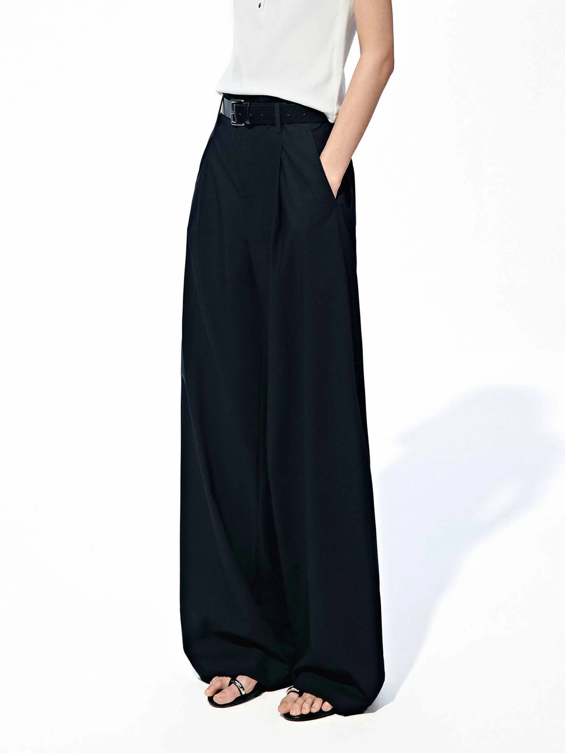 Pleated Barrel Leg Pants - Image 3