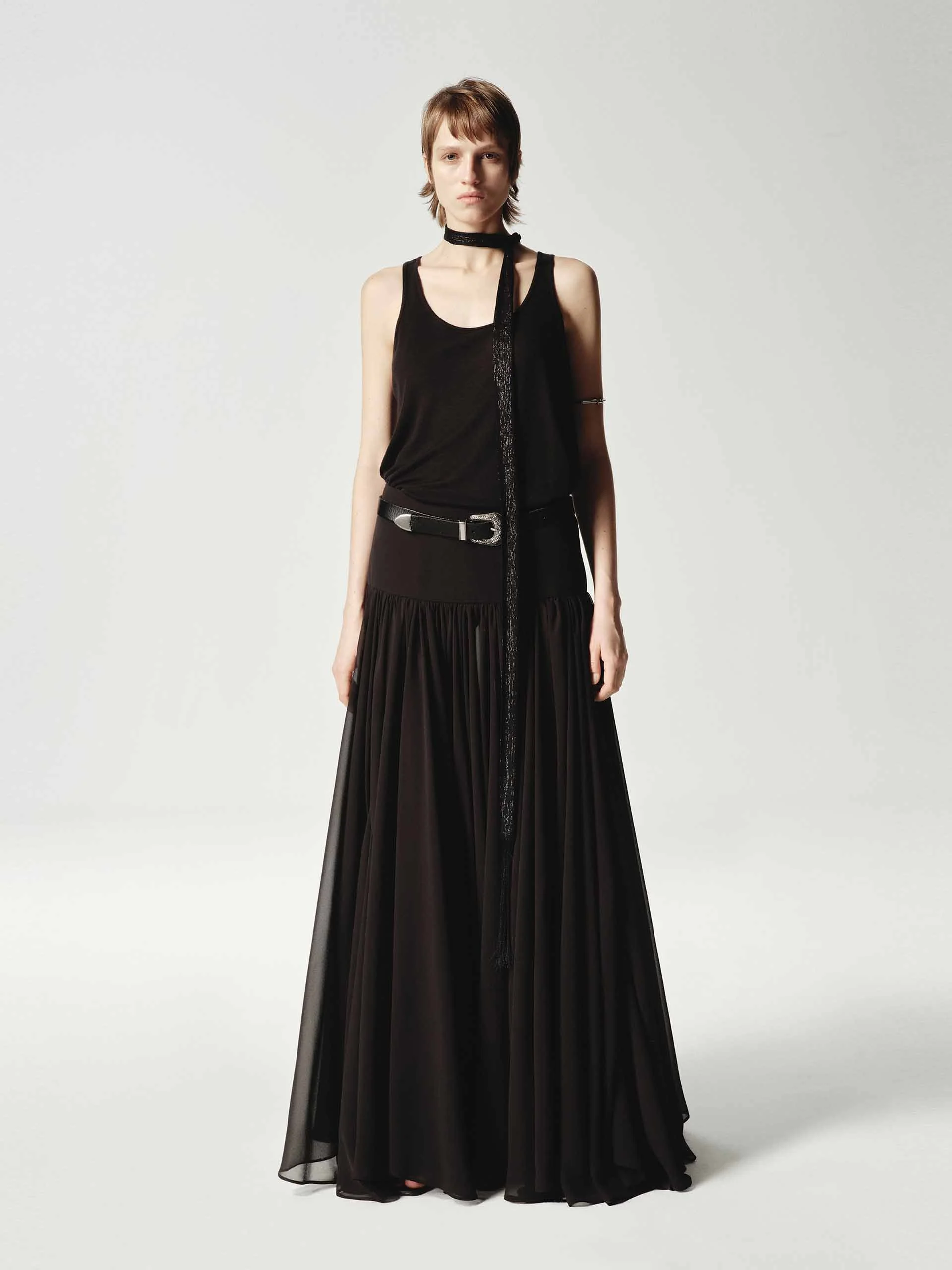 Pleated Flowy Maxi Skirt - Image 2