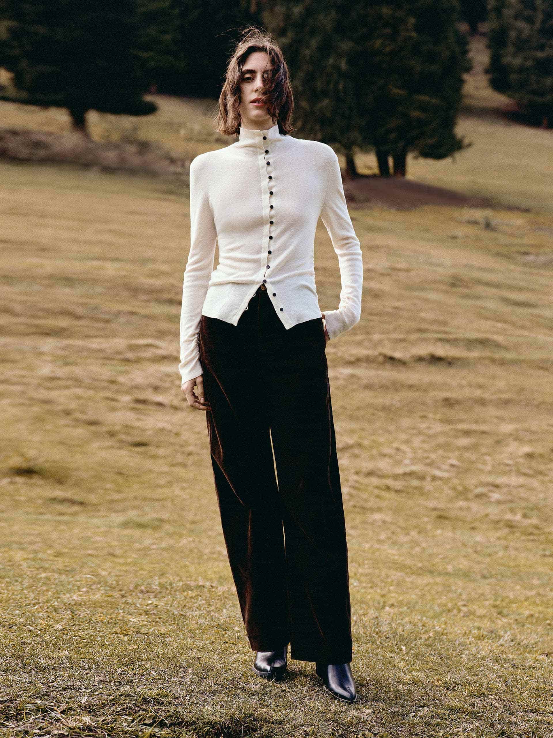 Pleated Waist Wool Sweater - Image 2