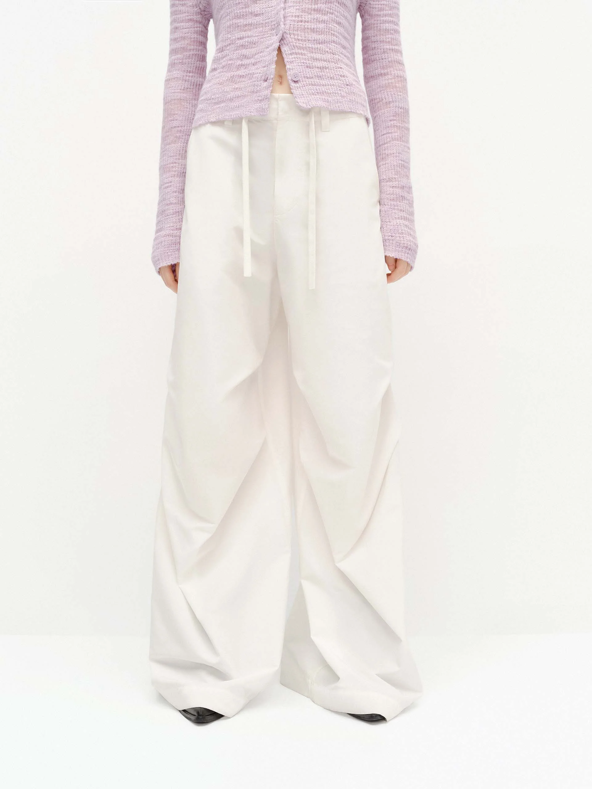 Pleated Wide Leg Cargo Pants - Image 6