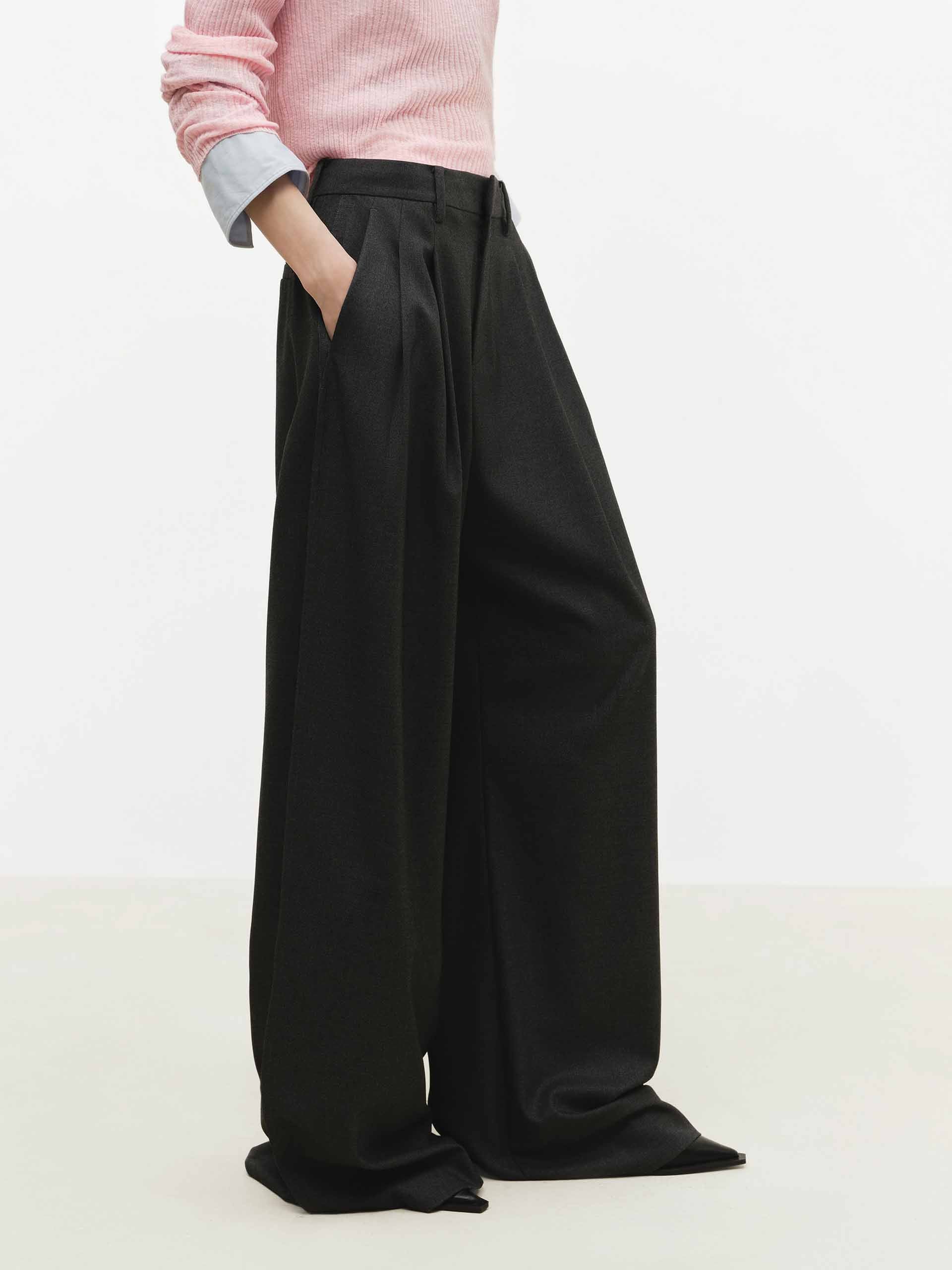 Pleated Wide Leg Pants - Image 3