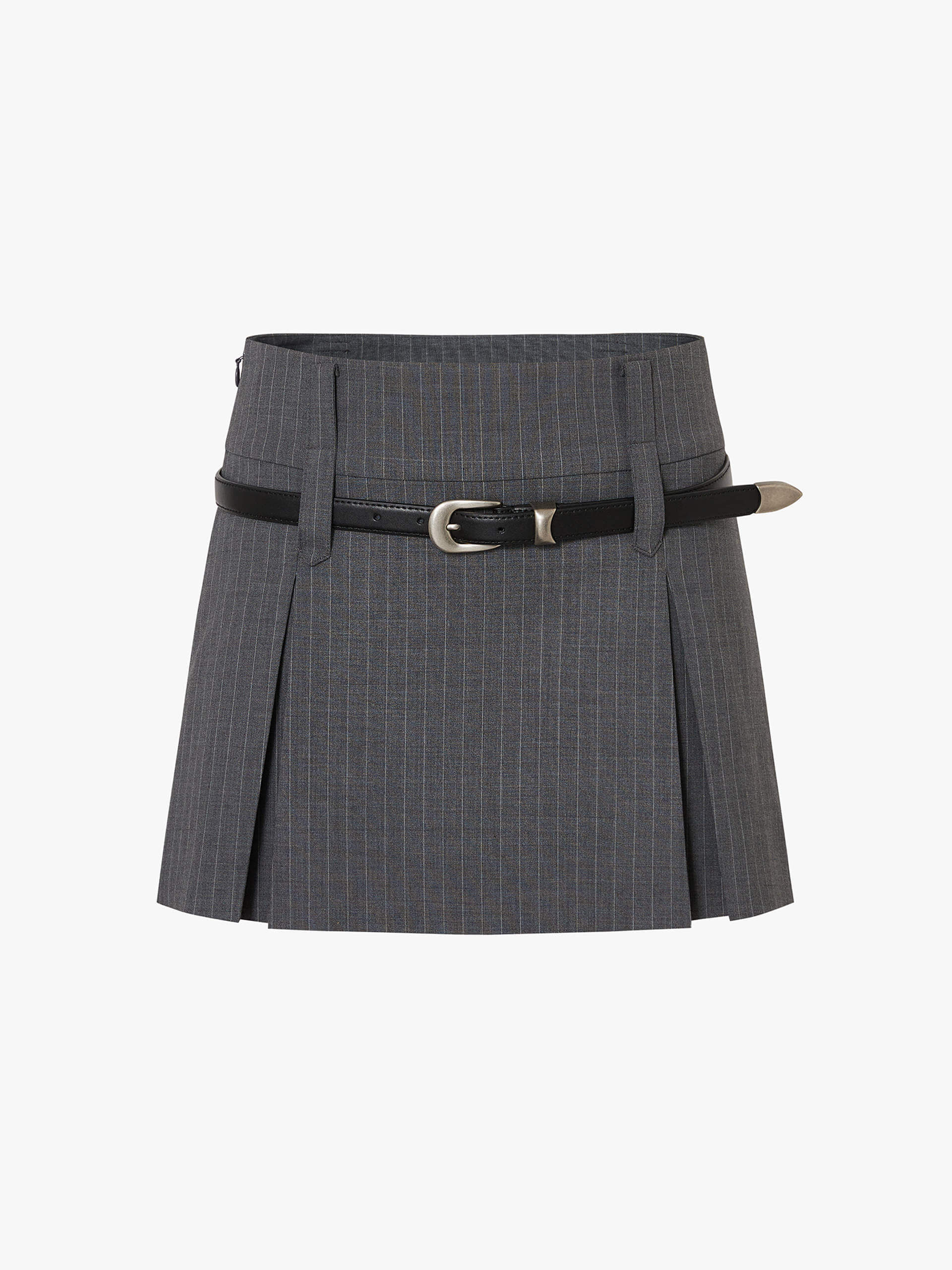 Pleated Wool Blend Mini Skirt - Image 5