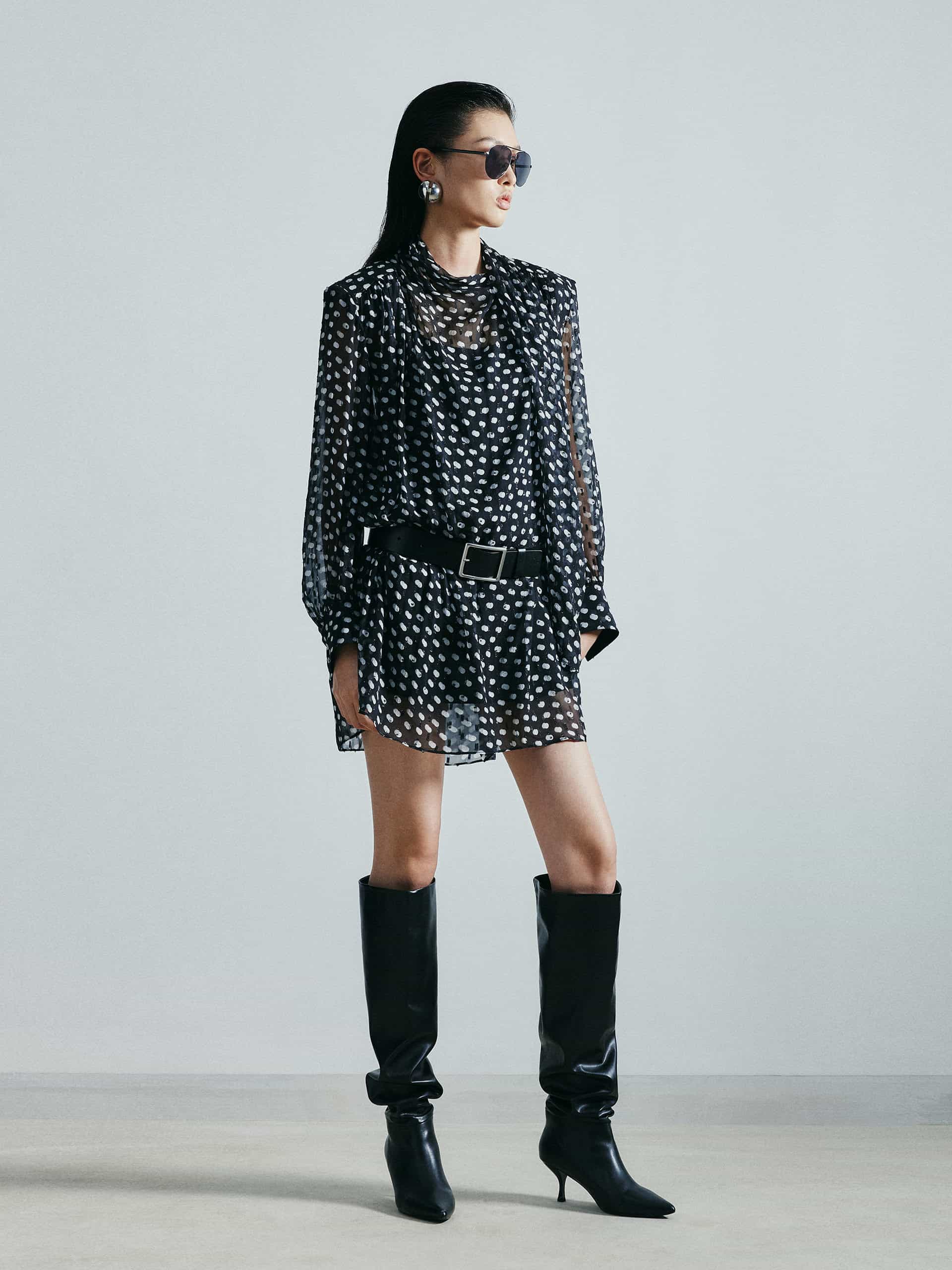 Polka Dot Silk Dress - Image 2