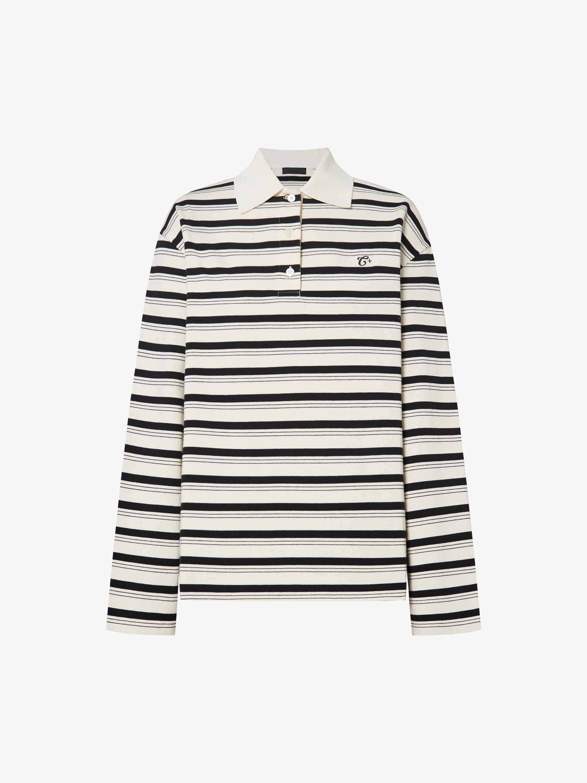 Polo Collar Striped T-shirt - Image 15