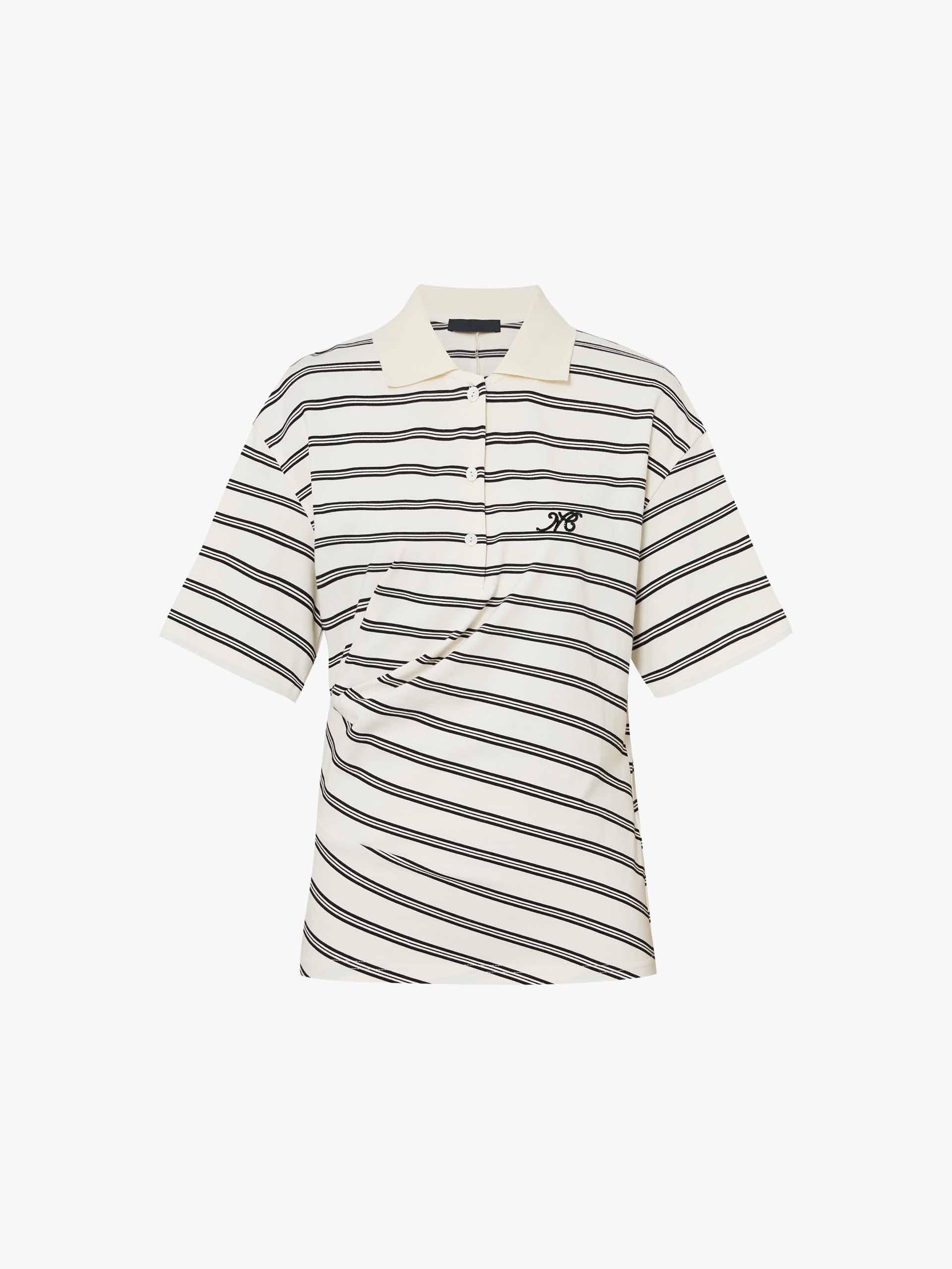 Polo Collar Striped Top - Image 5