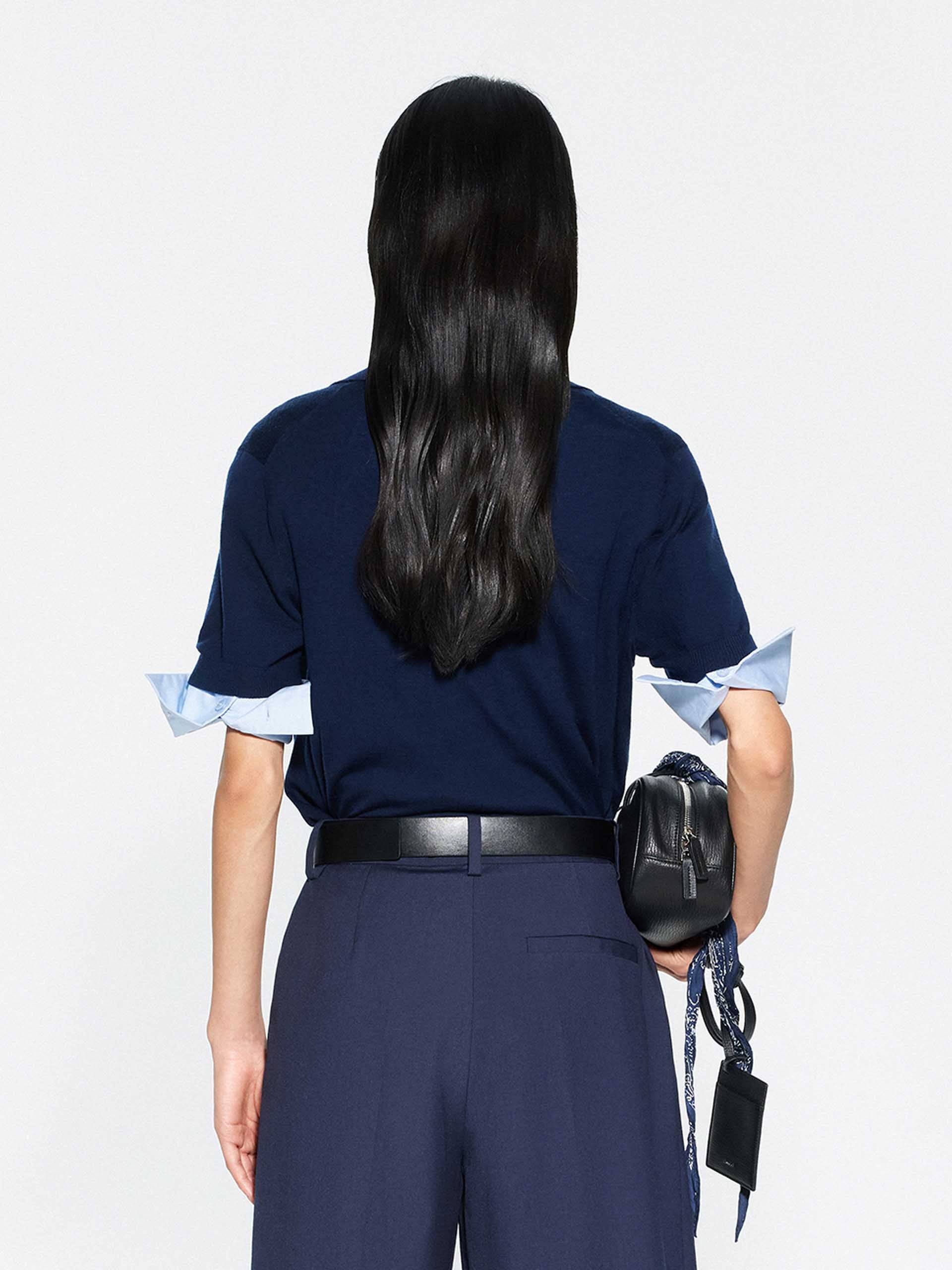 Polo Collar Wool Knit Top - Image 6