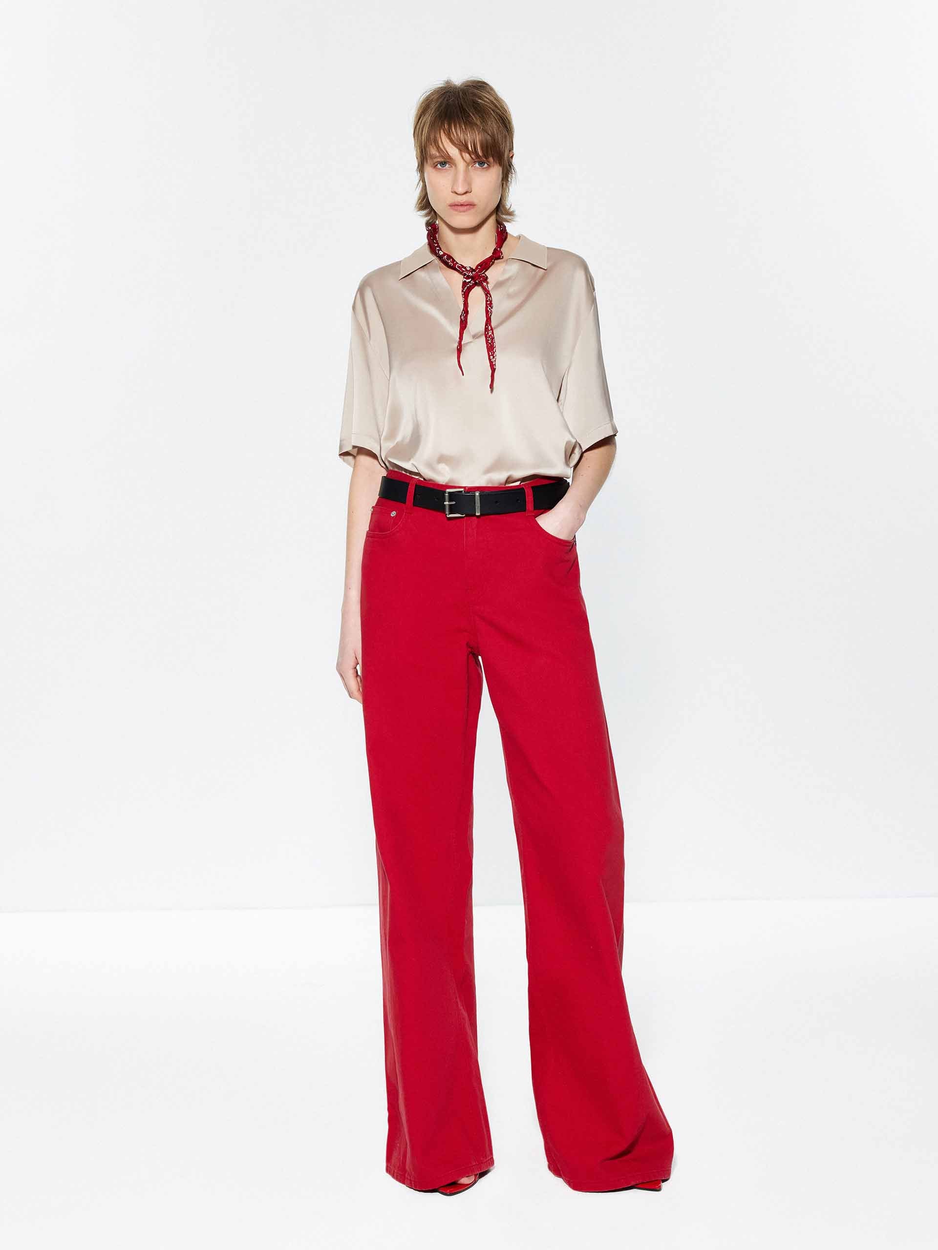 Polo V-neck Blouse - Image 9