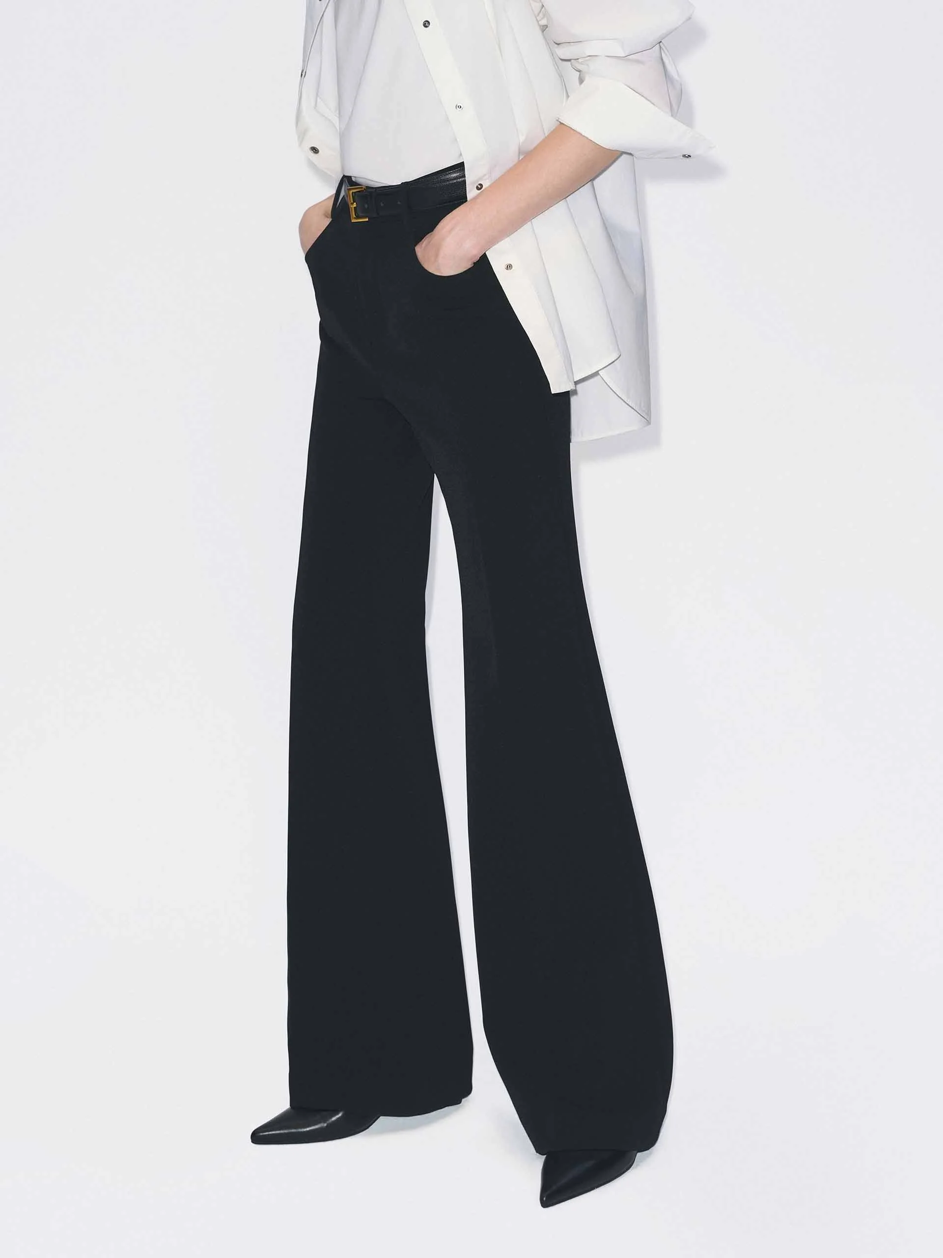 Pressed Creases Flared Trousers - Image 3