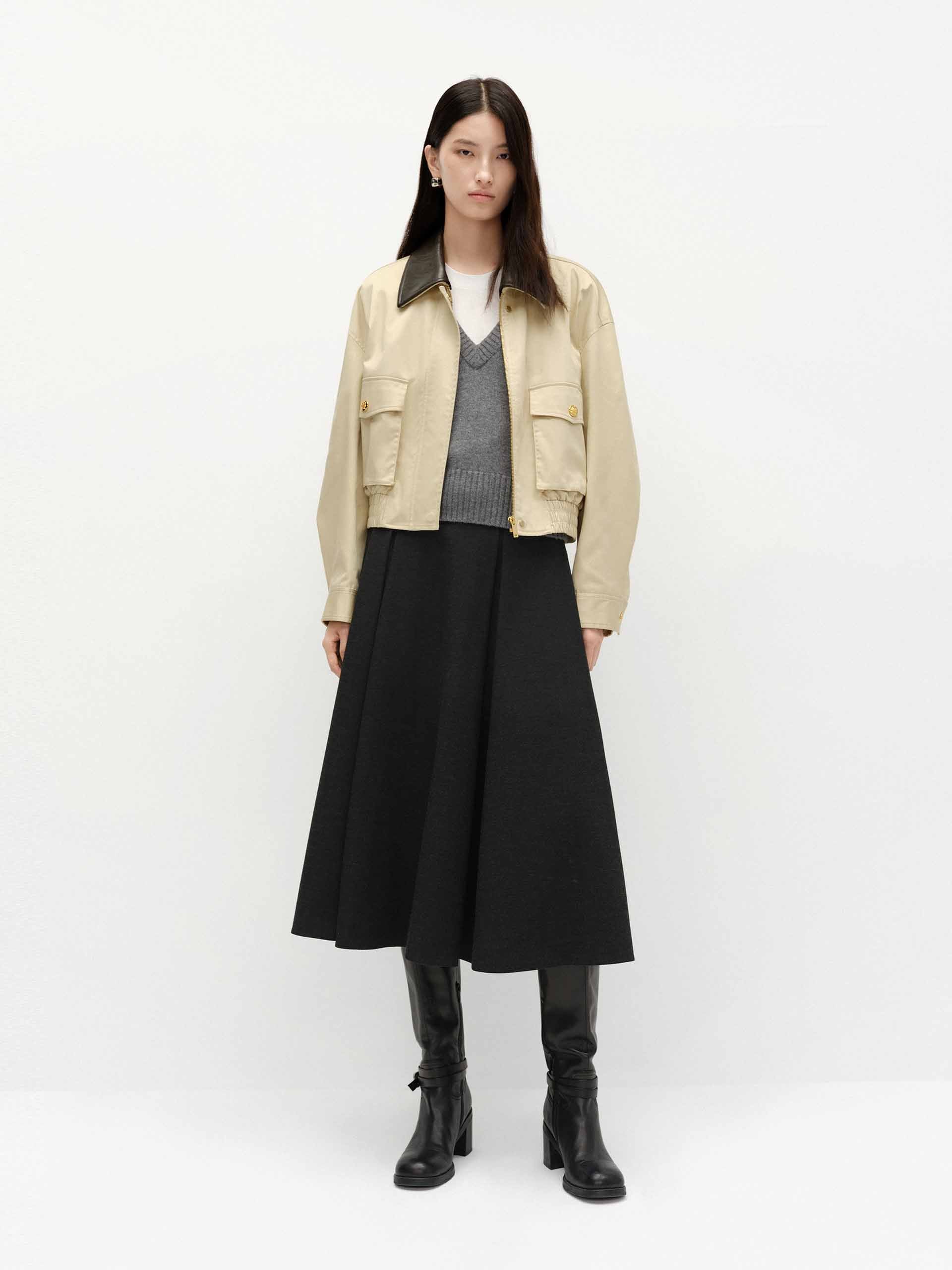 PU Collar Short Jacket - Image 2