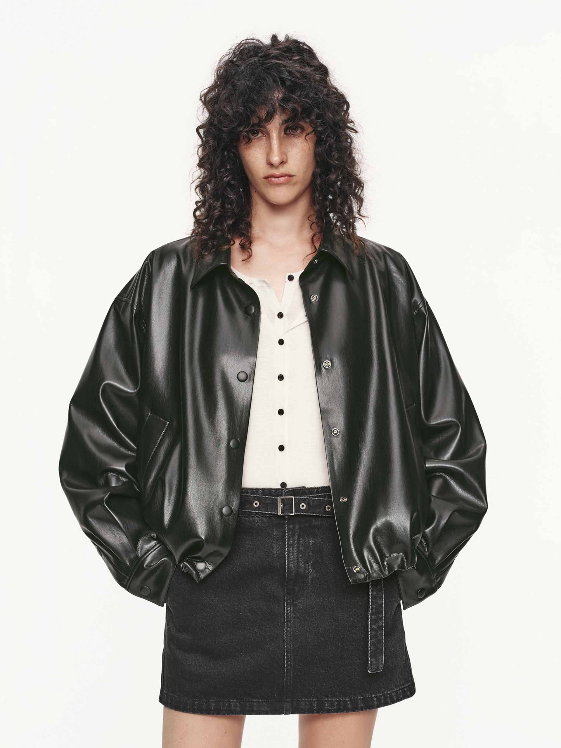 PU Leather Cropped Jacket - Image 9