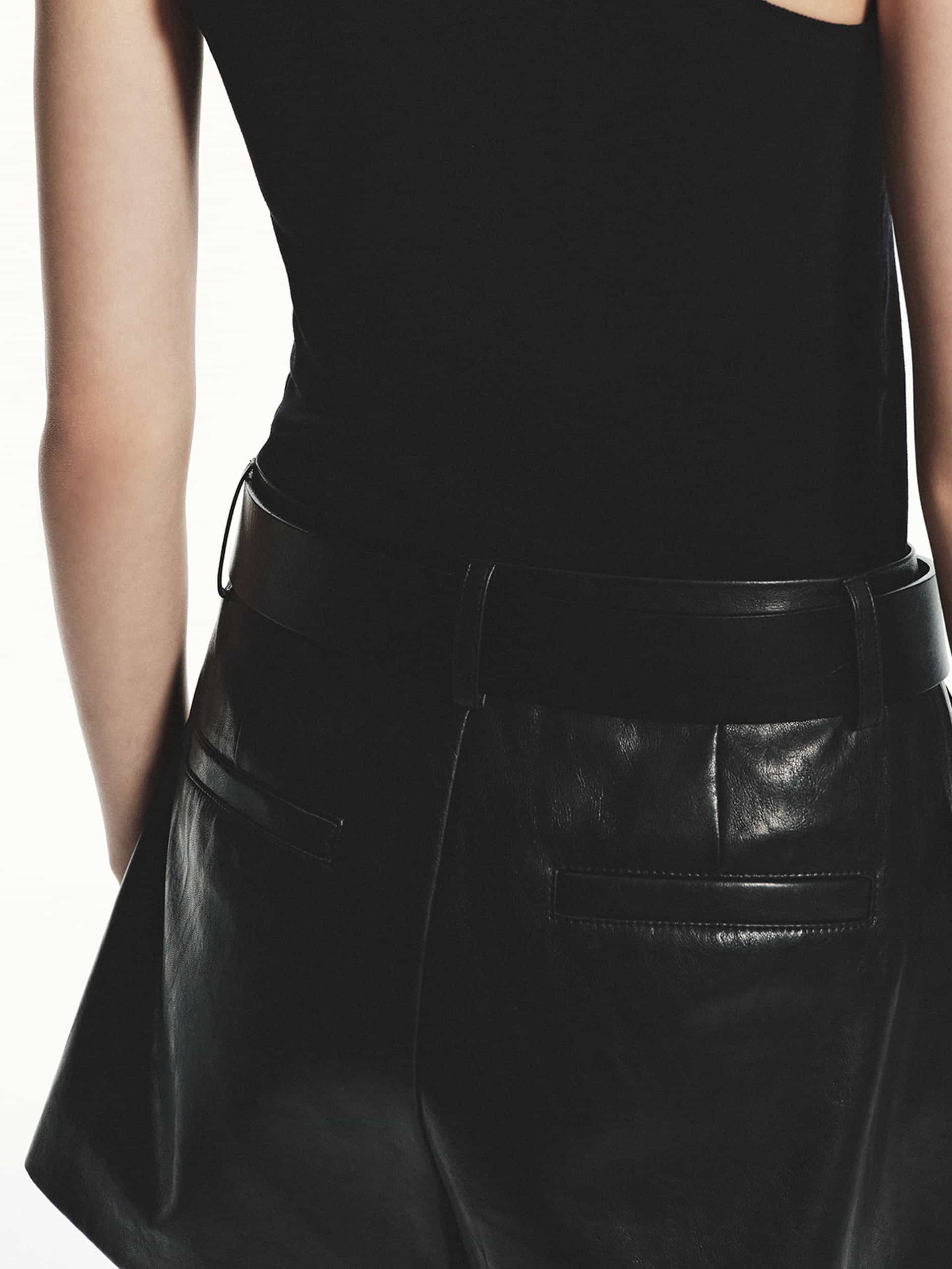 PU Leather Pleated Shorts - Image 8
