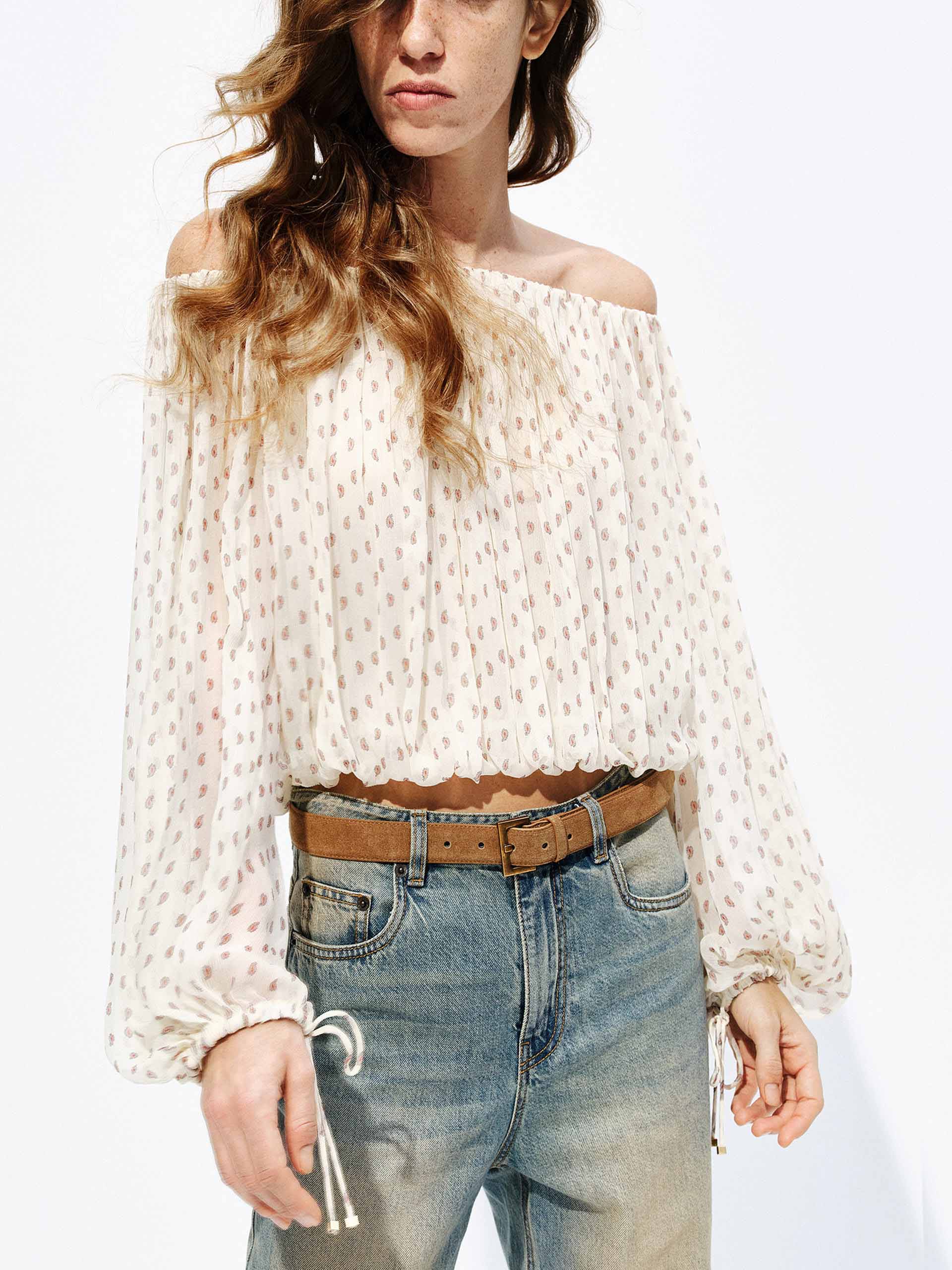 Puff Sleeves Cropped Top - Image 7