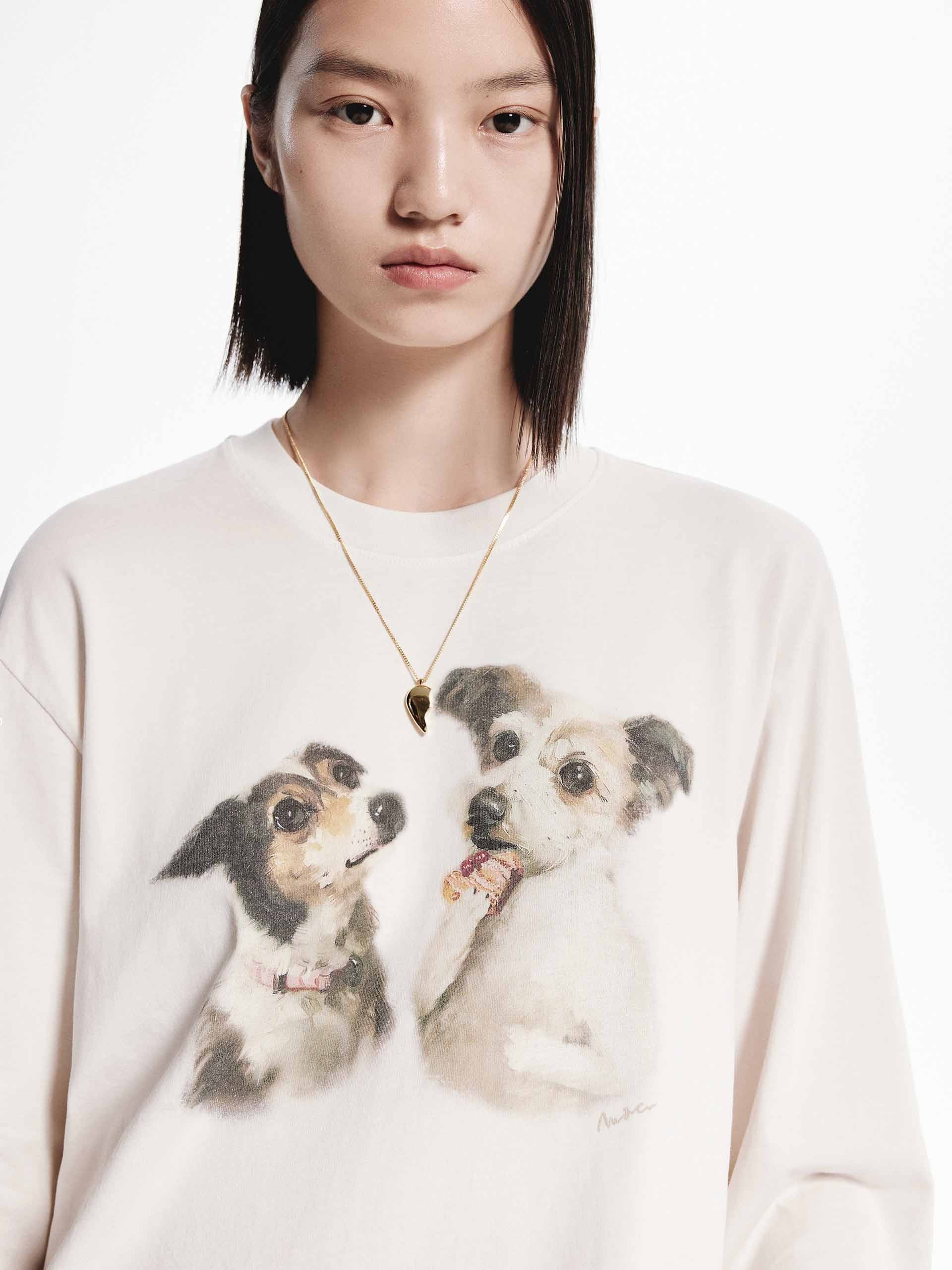 Puppy Print Loose T-shirt - Image 10