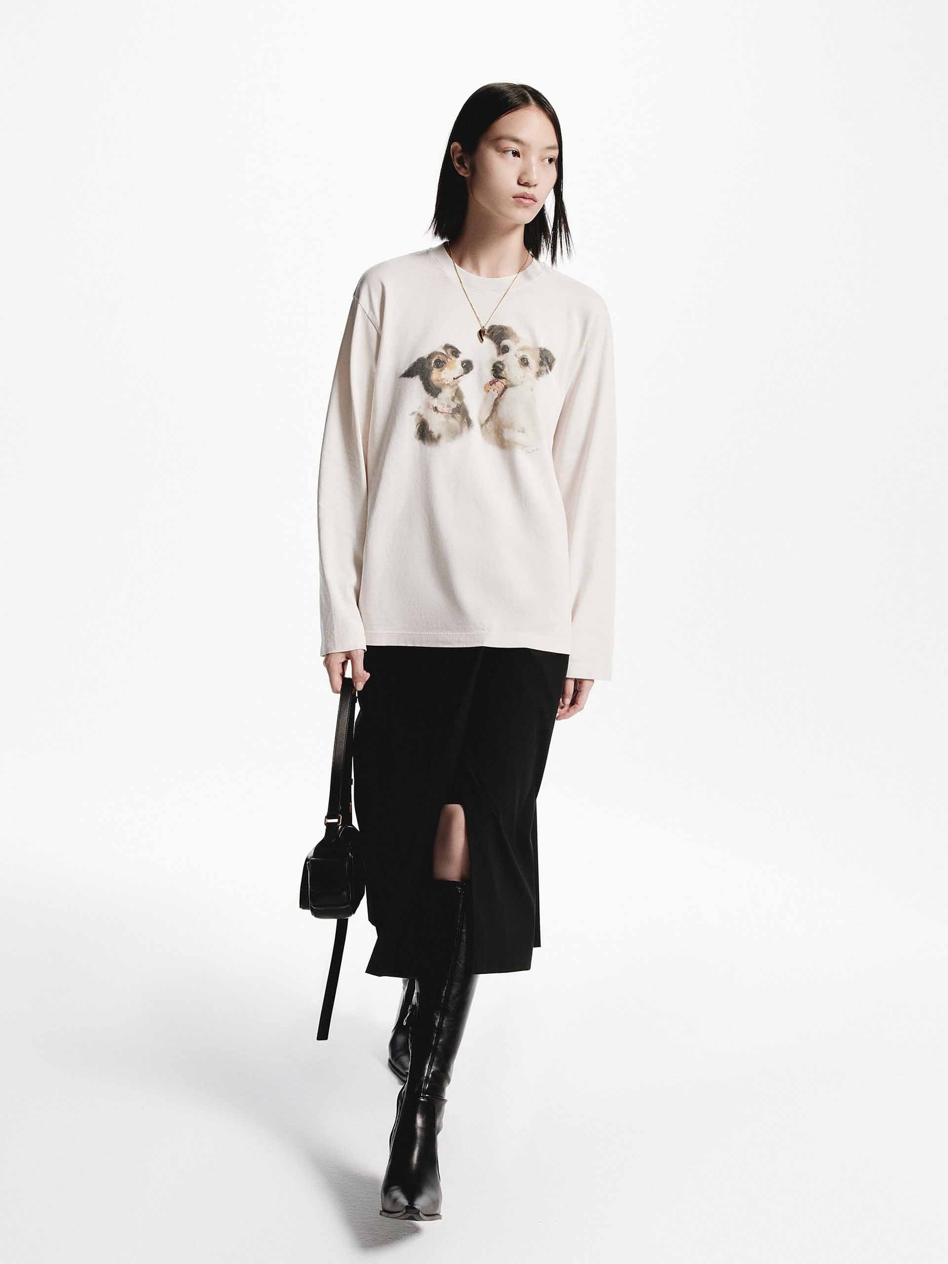 Puppy Print Loose T-shirt - Image 14