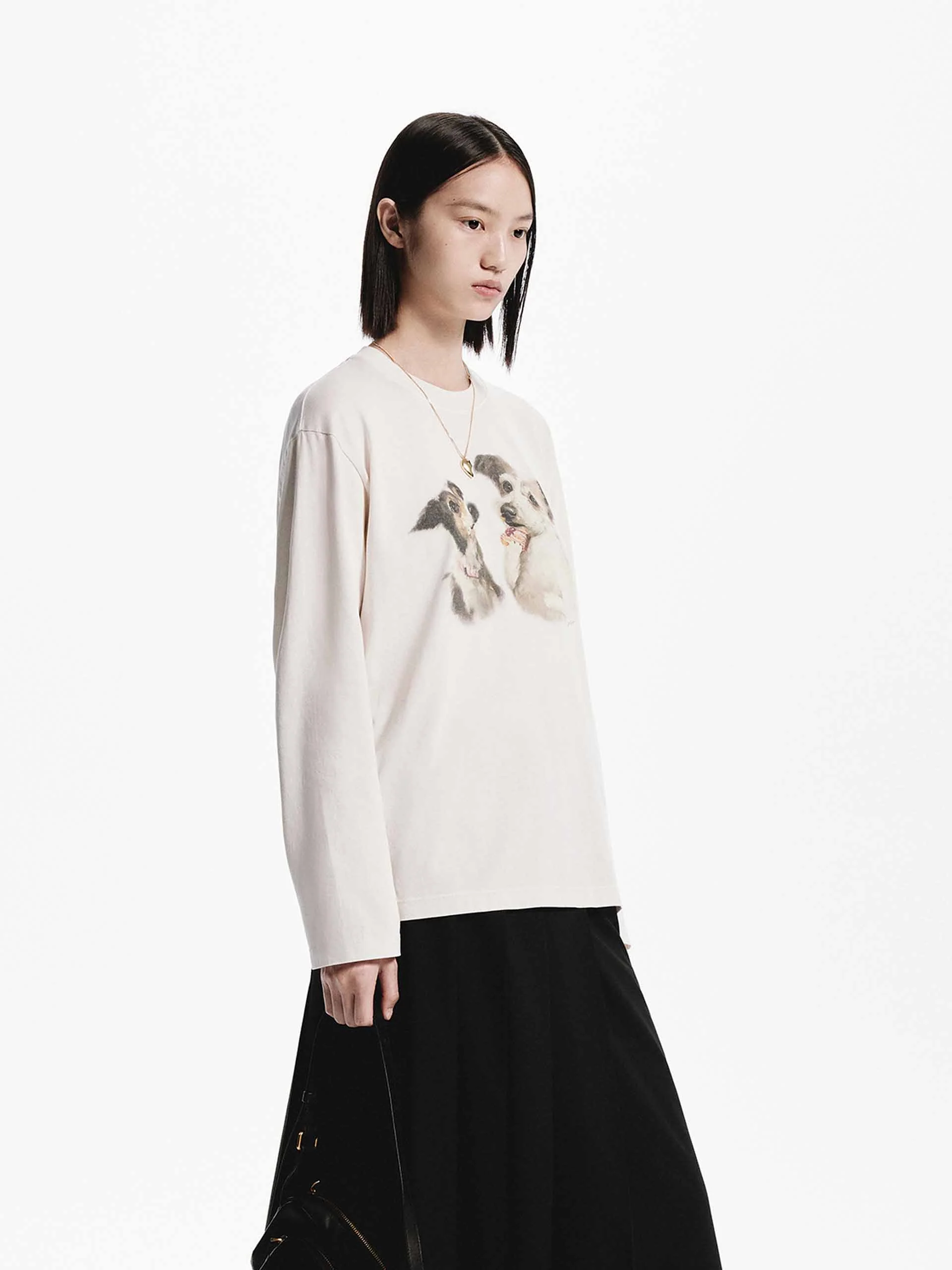 Puppy Print Loose T-shirt - Image 15