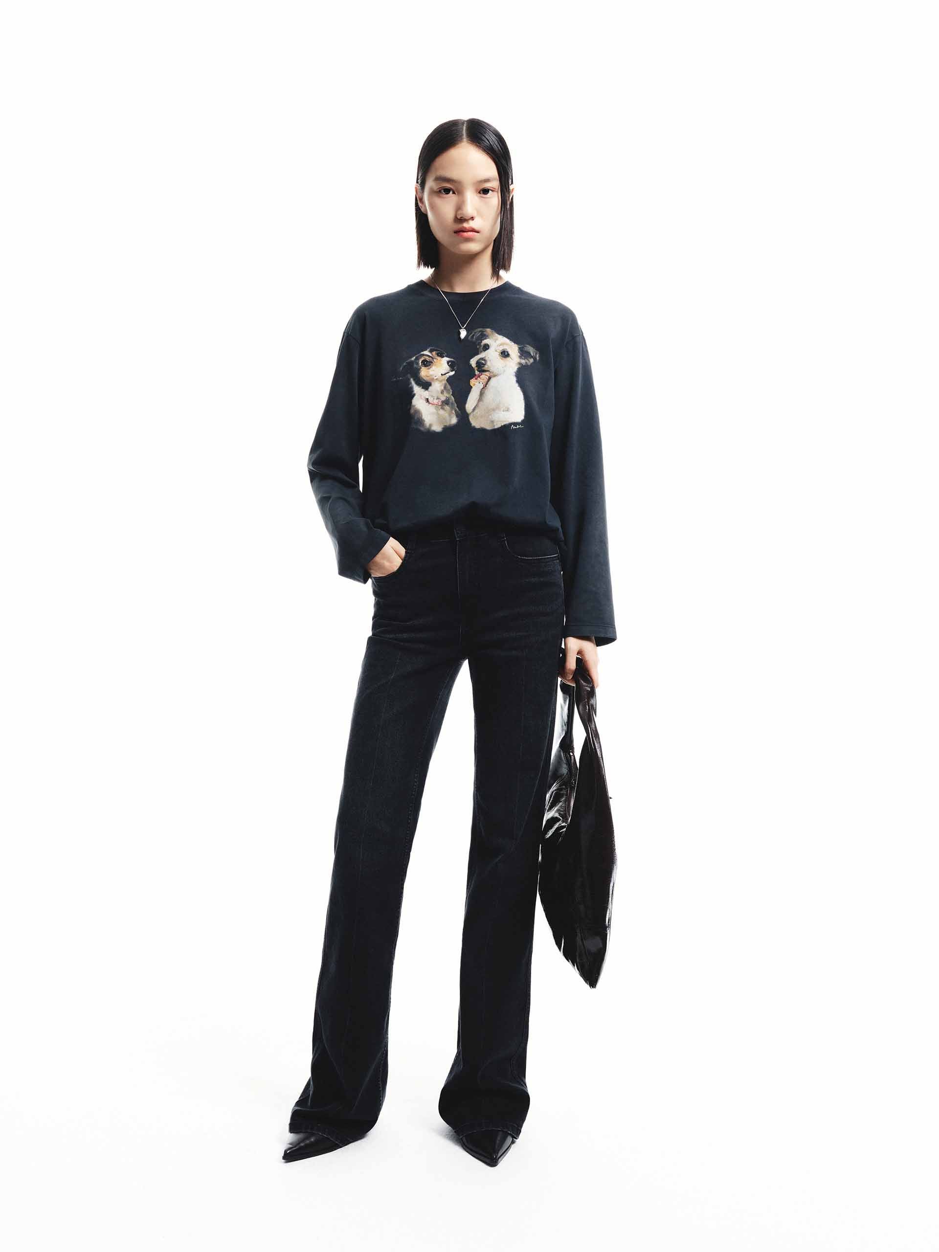 Puppy Print Loose T-shirt - Image 18