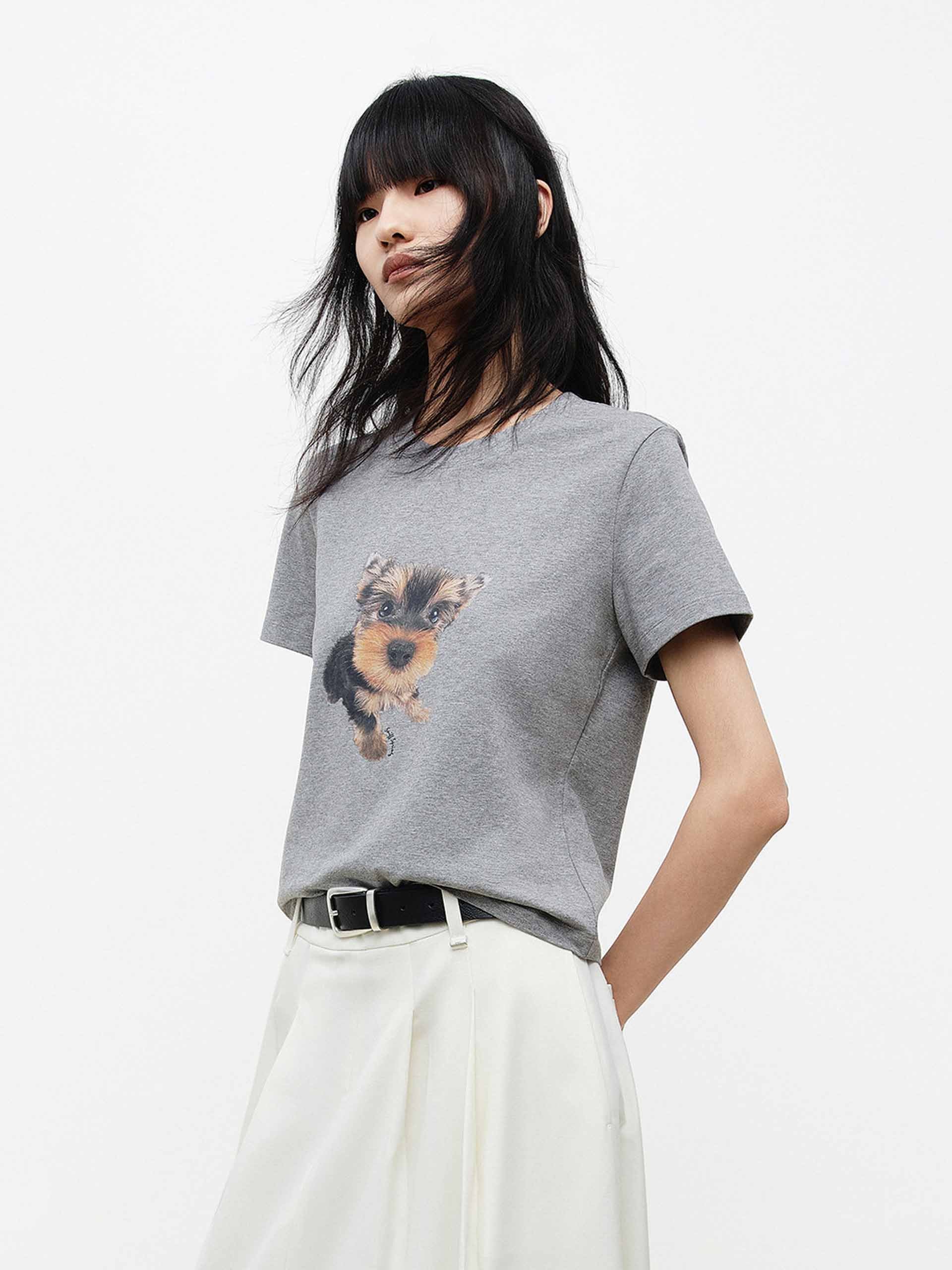 Puppy Print Short Sleeve T-shirt - Image 11