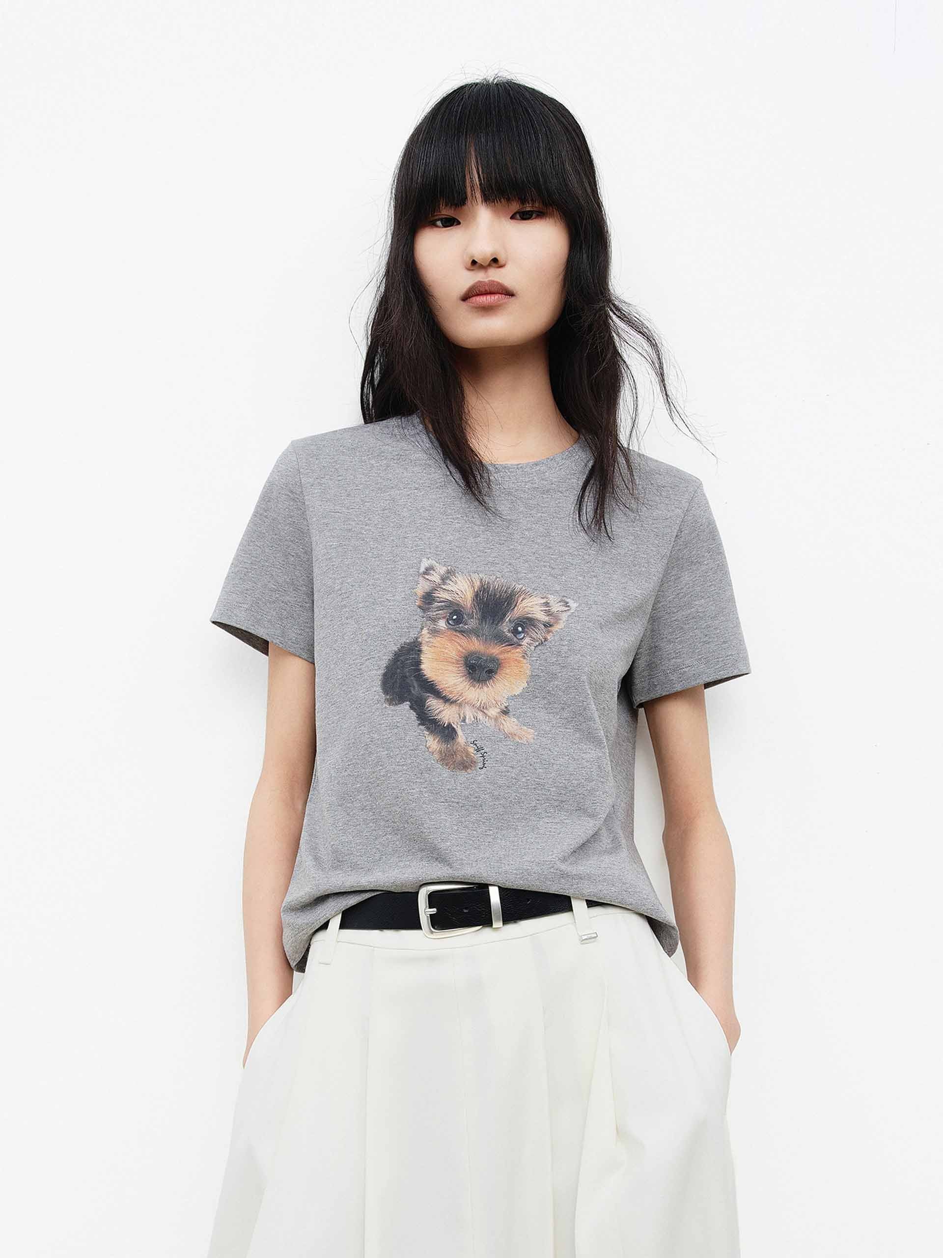 Puppy Print Short Sleeve T-shirt - Image 9
