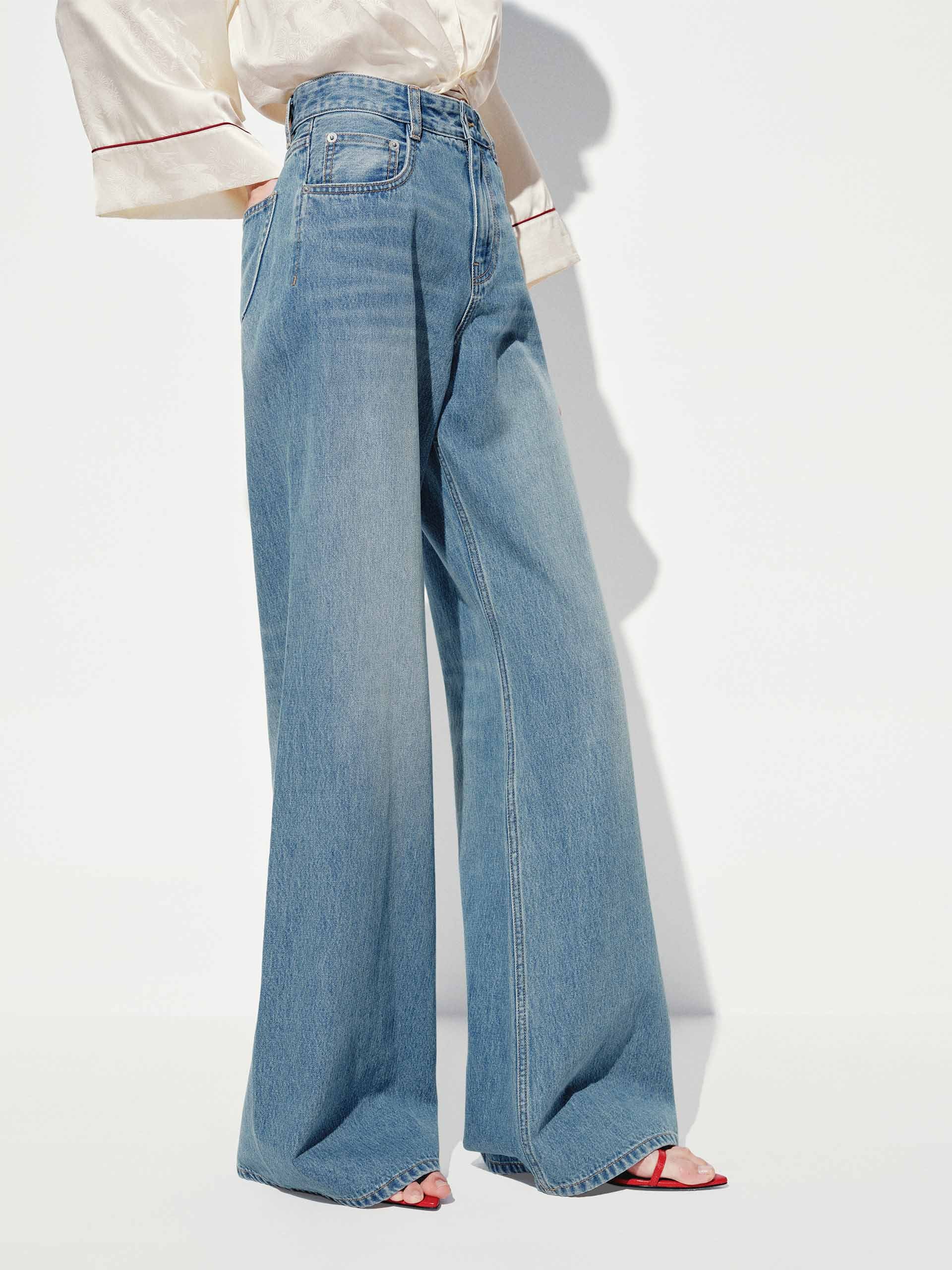 Pure Cotton Wide Leg Jeans - Image 3