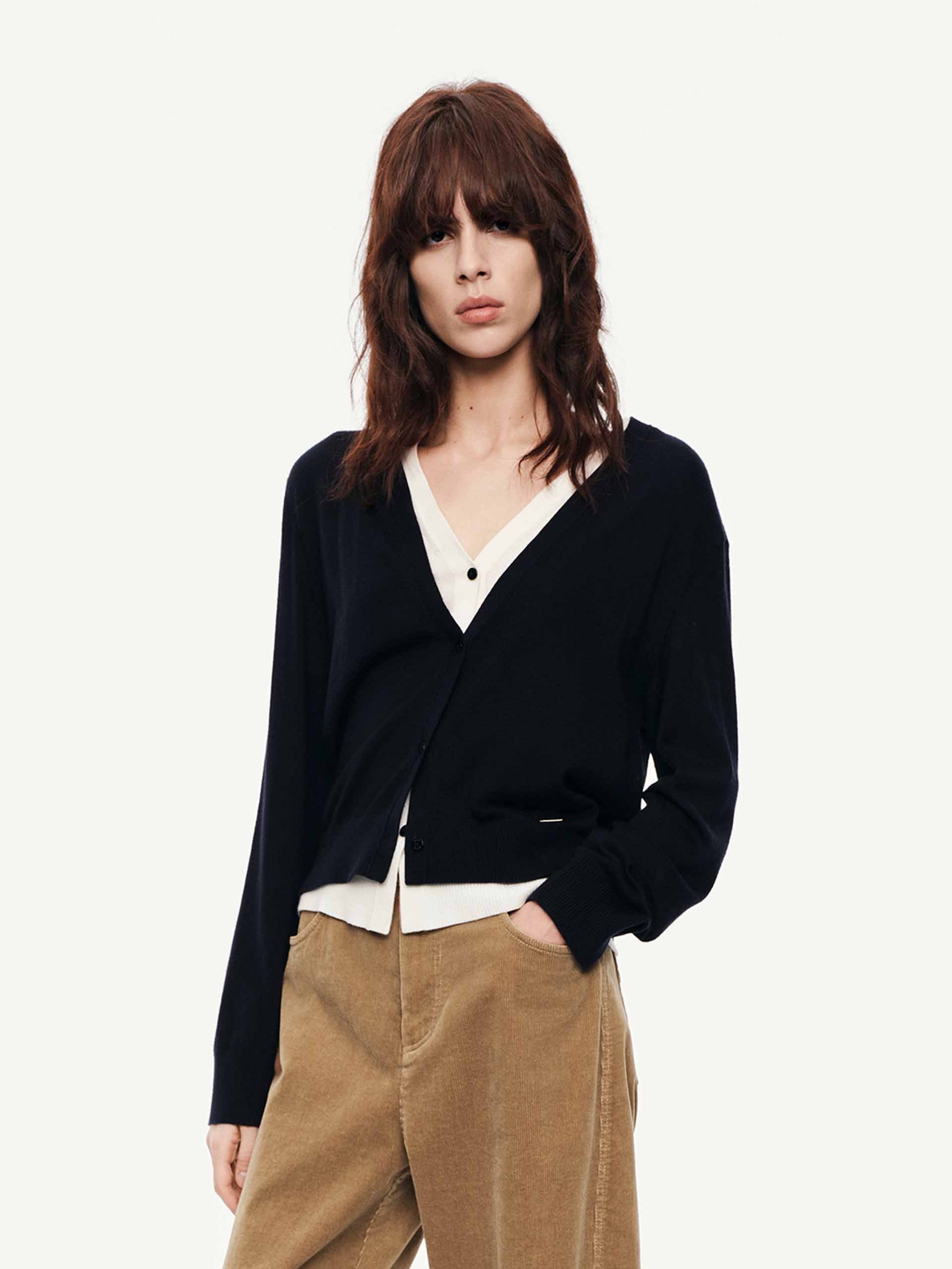Pure Wool Layered Cardigan