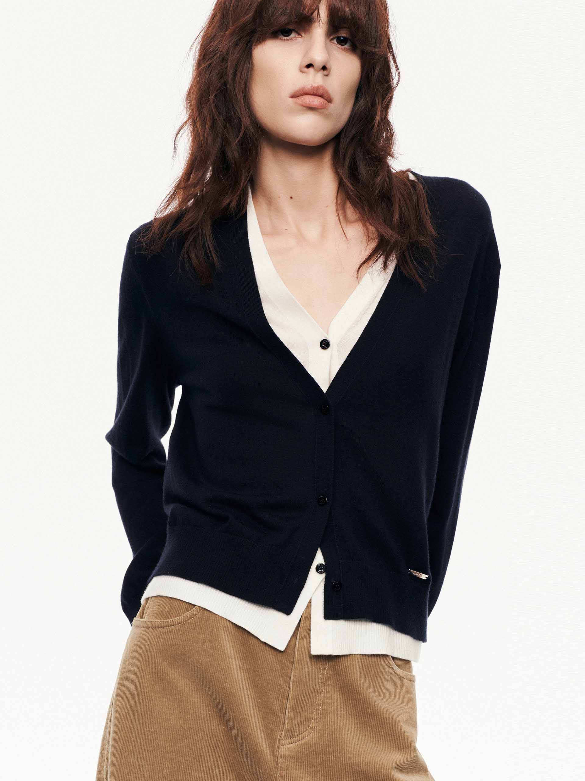 Pure Wool Layered Cardigan - Image 3