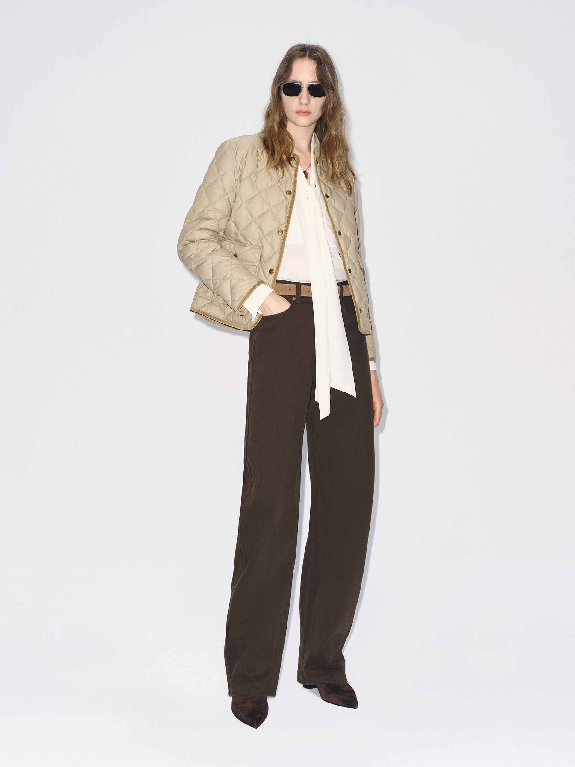 Quilted Mock Neck Down Jacket - Image 2