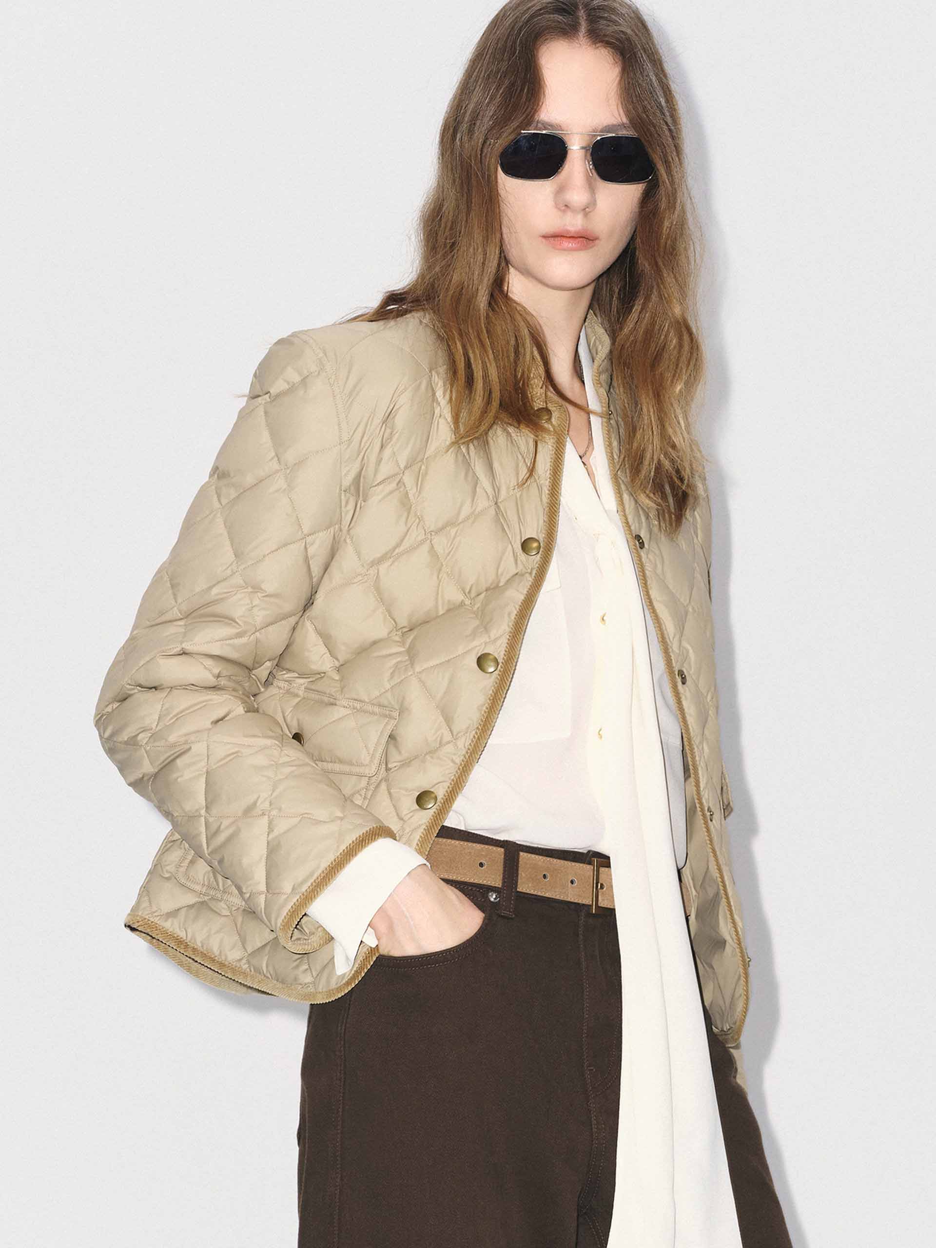 Quilted Mock Neck Down Jacket - Image 7