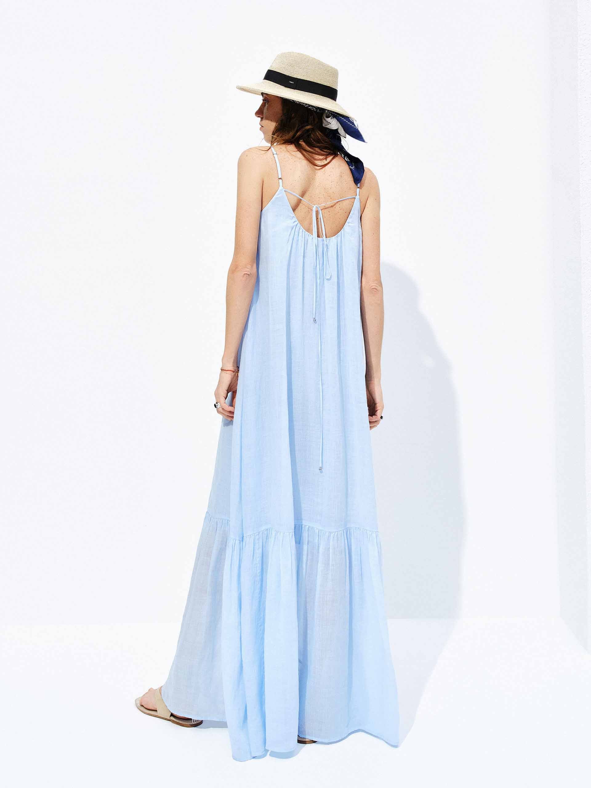 Ramie Ruffle Hem Maxi Dress - Image 3