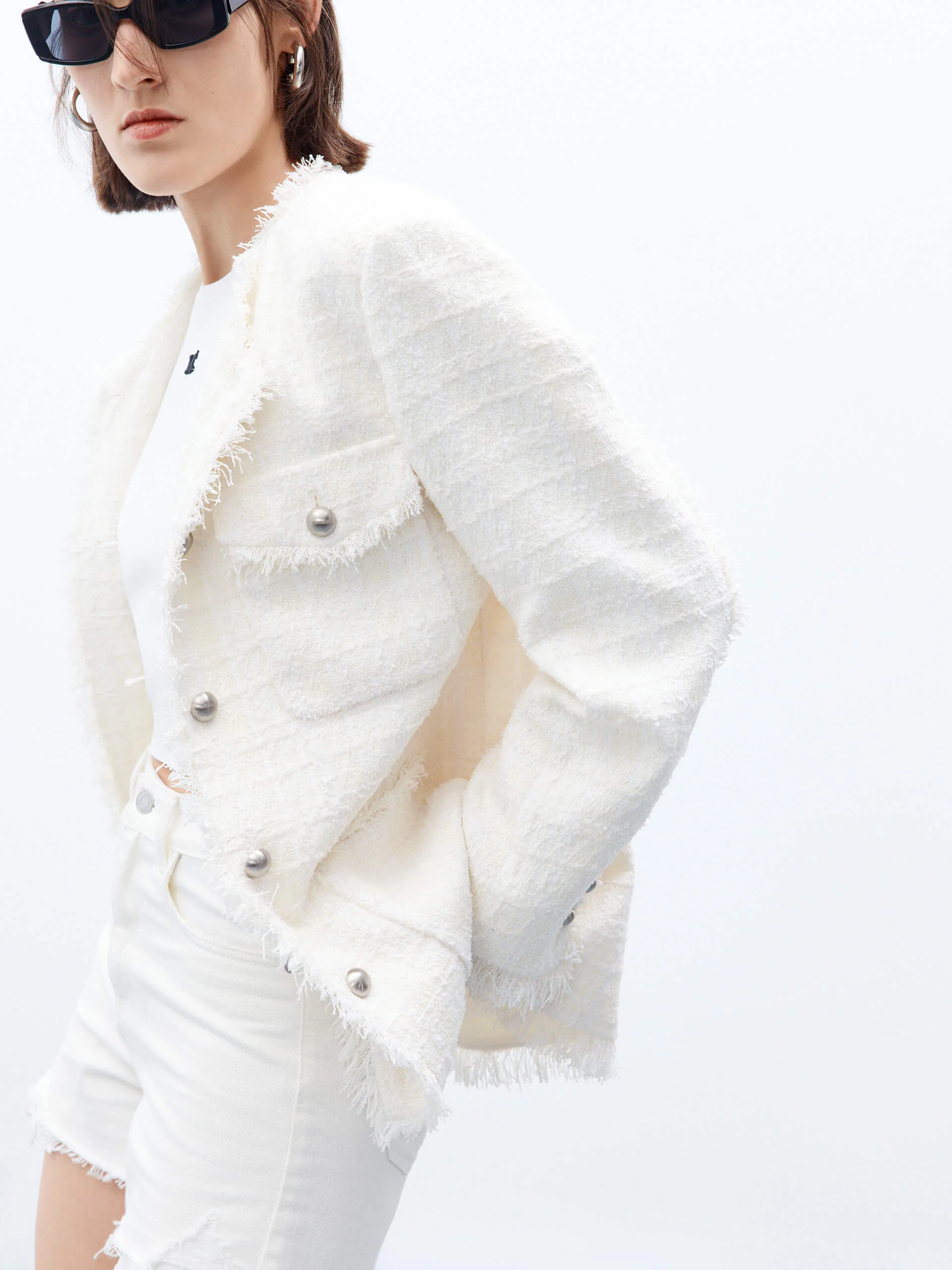Raw Details Tweed Jacket - Image 10