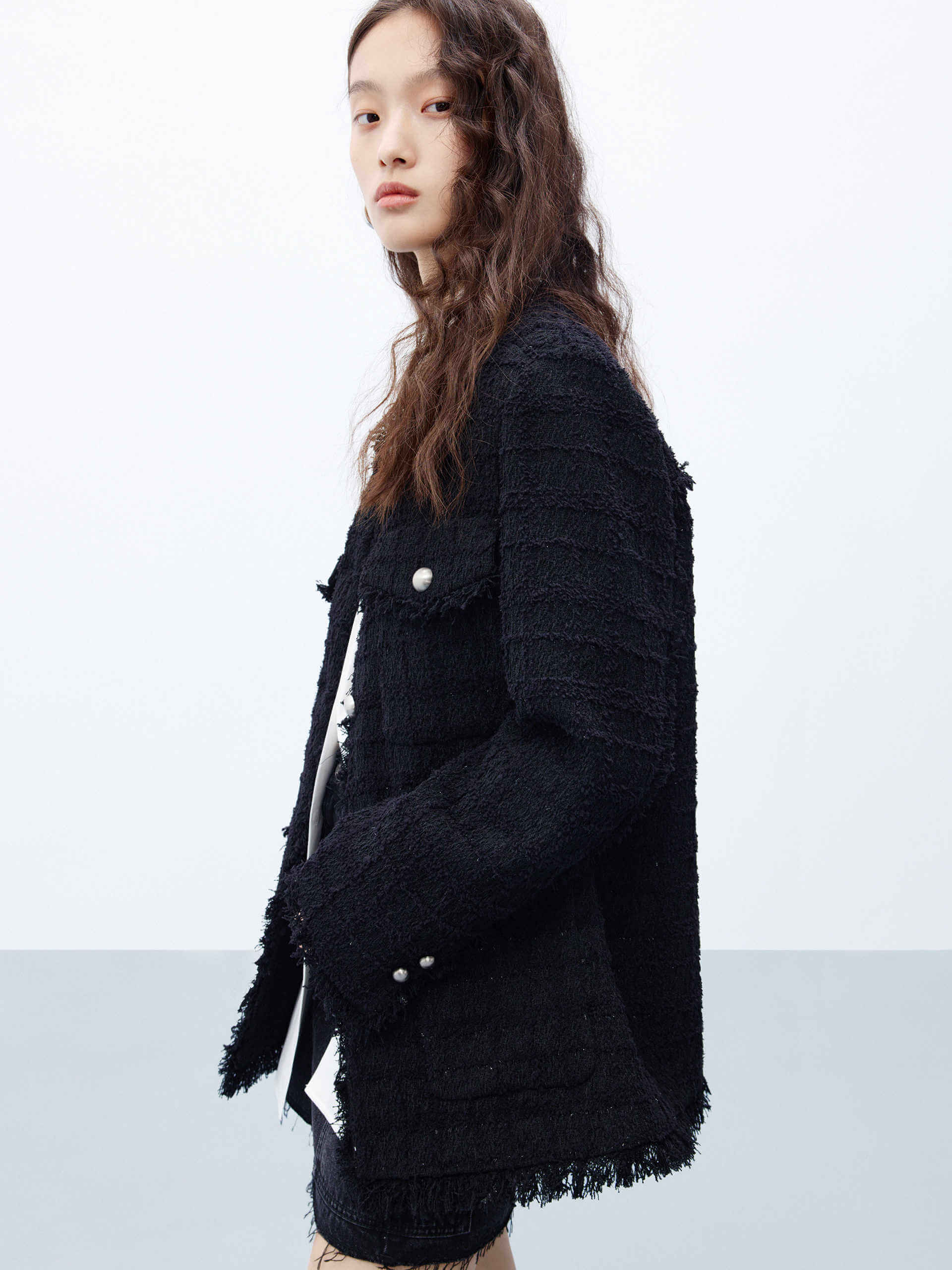 Raw Details Tweed Jacket - Image 7
