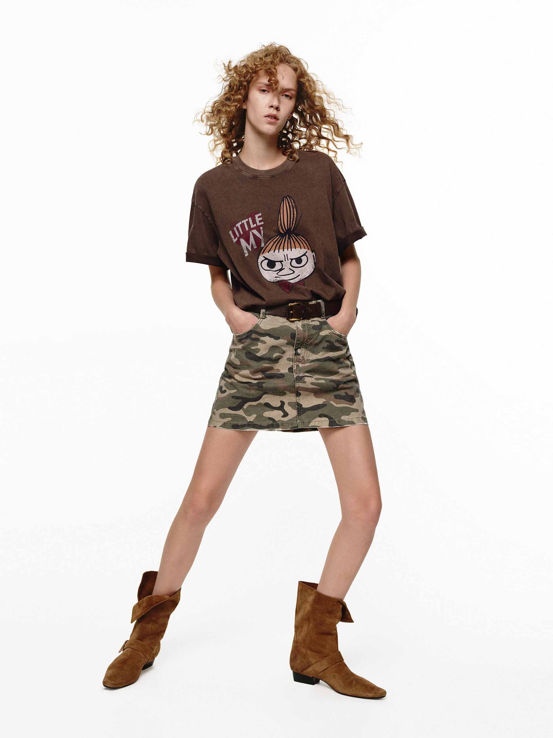 Raw Hem Camo Skirt - Image 2
