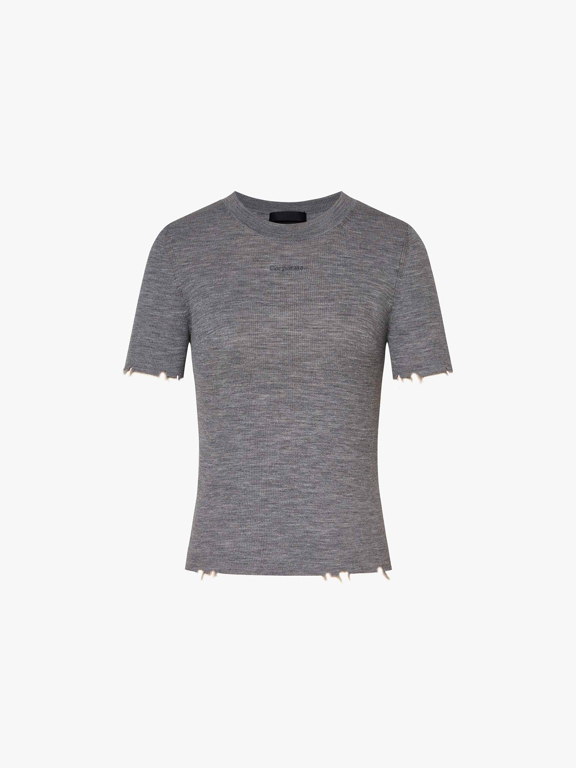 Raw Hem Crewneck Top - Image 5