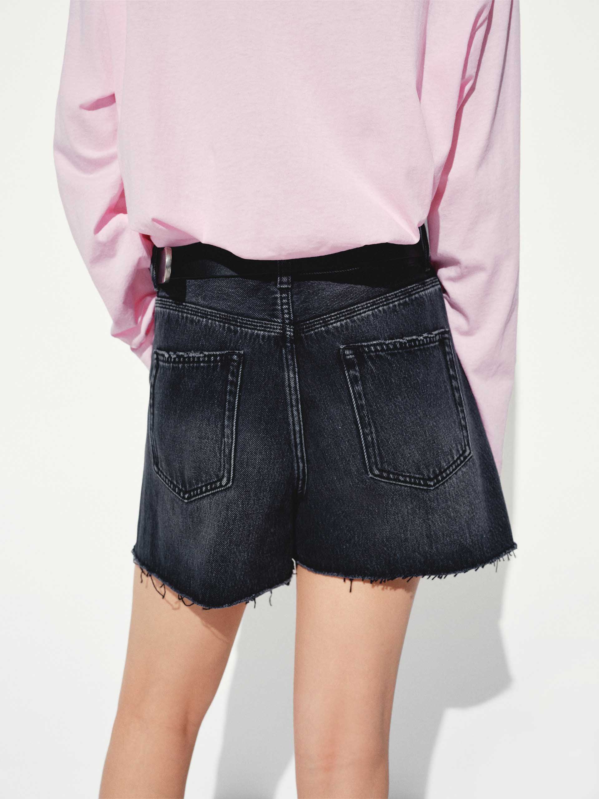 Raw Hem Denim Shorts - Image 8