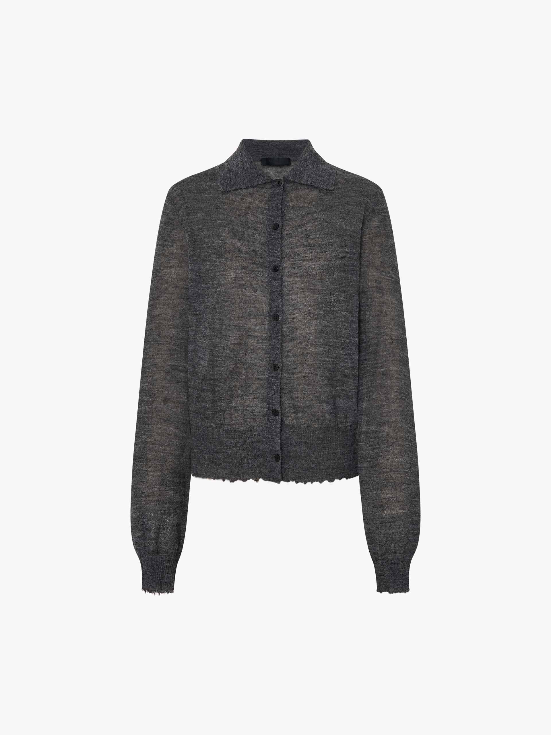 Raw Hem Knitted Cardigan - Image 13