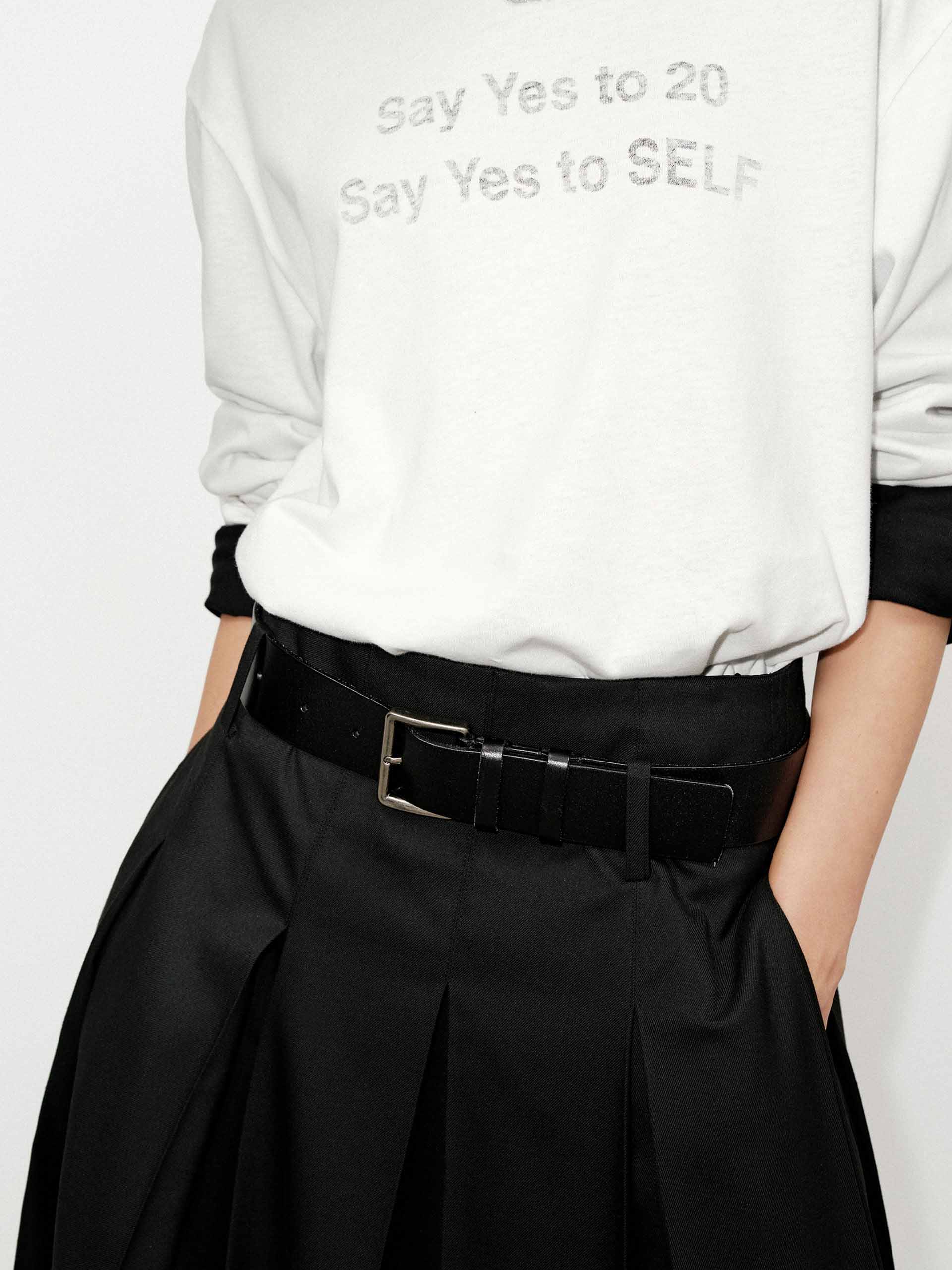 Raw Hem Pleated Skirt - Image 14