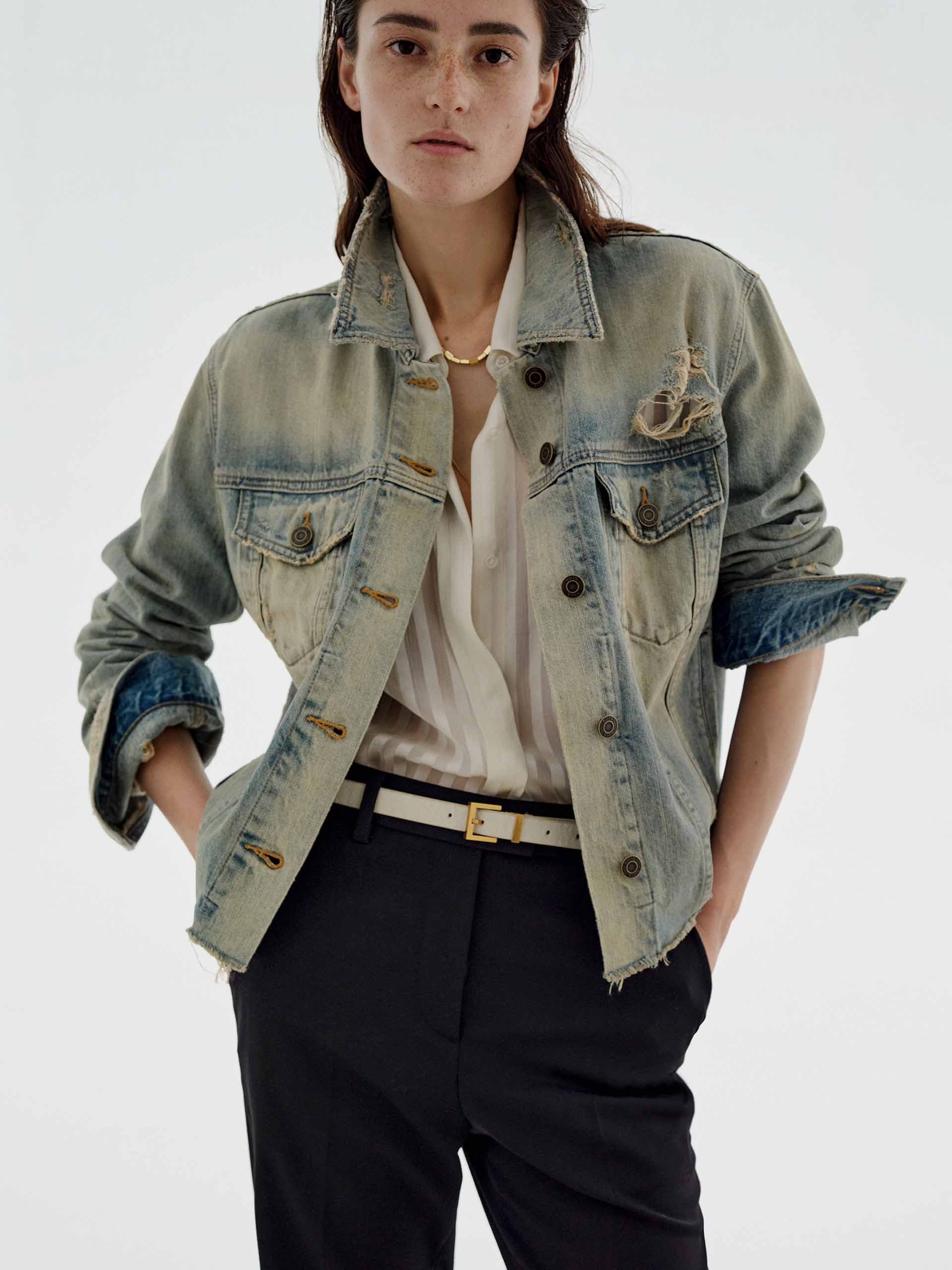 Raw Hem Denim Jacket - Image 3