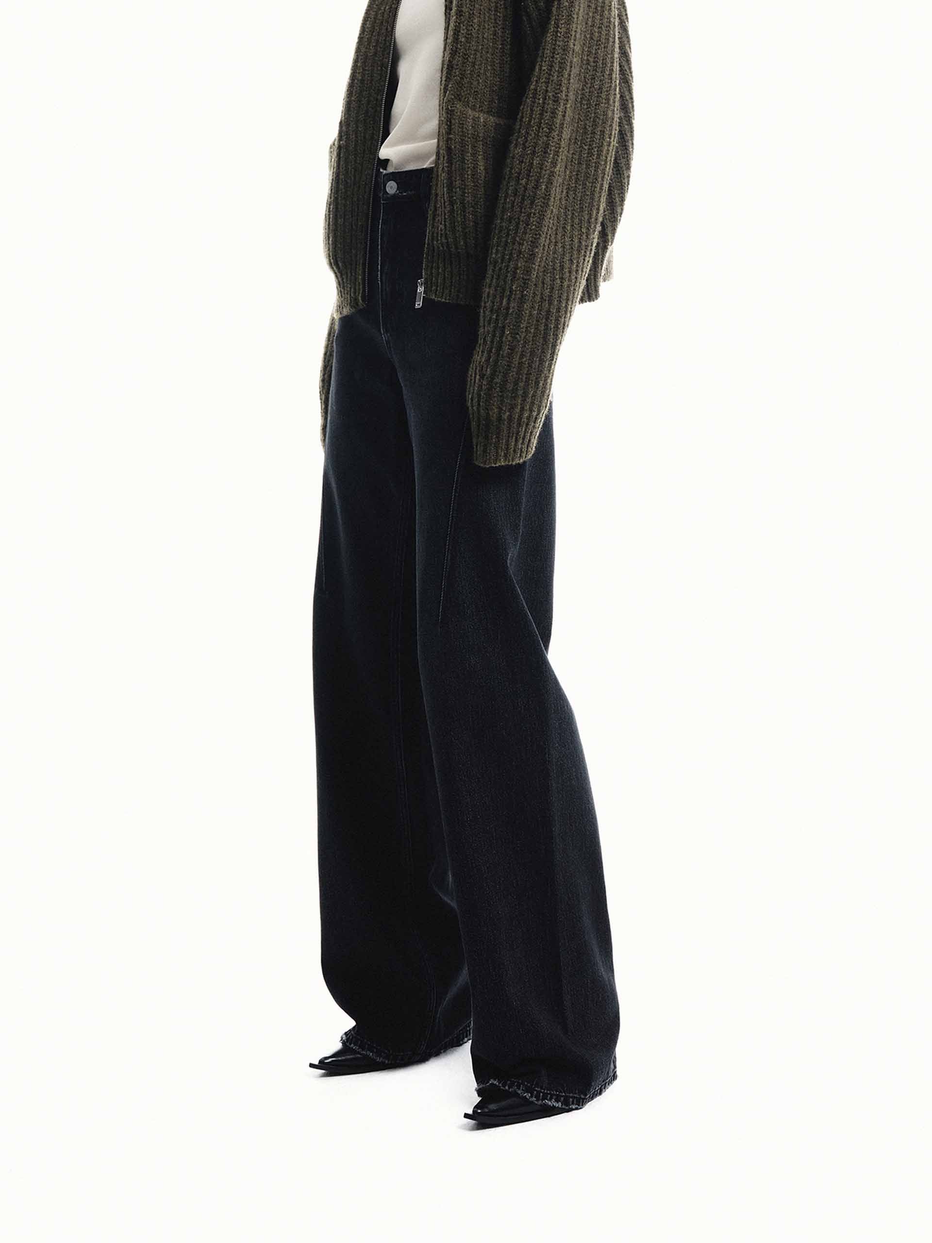 Raw Hem Straight Jeans - Image 3