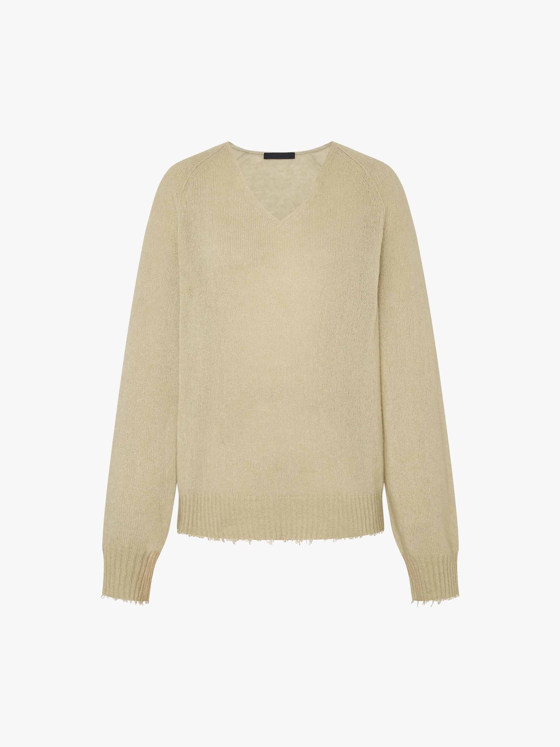 Raw Hem V-neck Sweater - Image 20