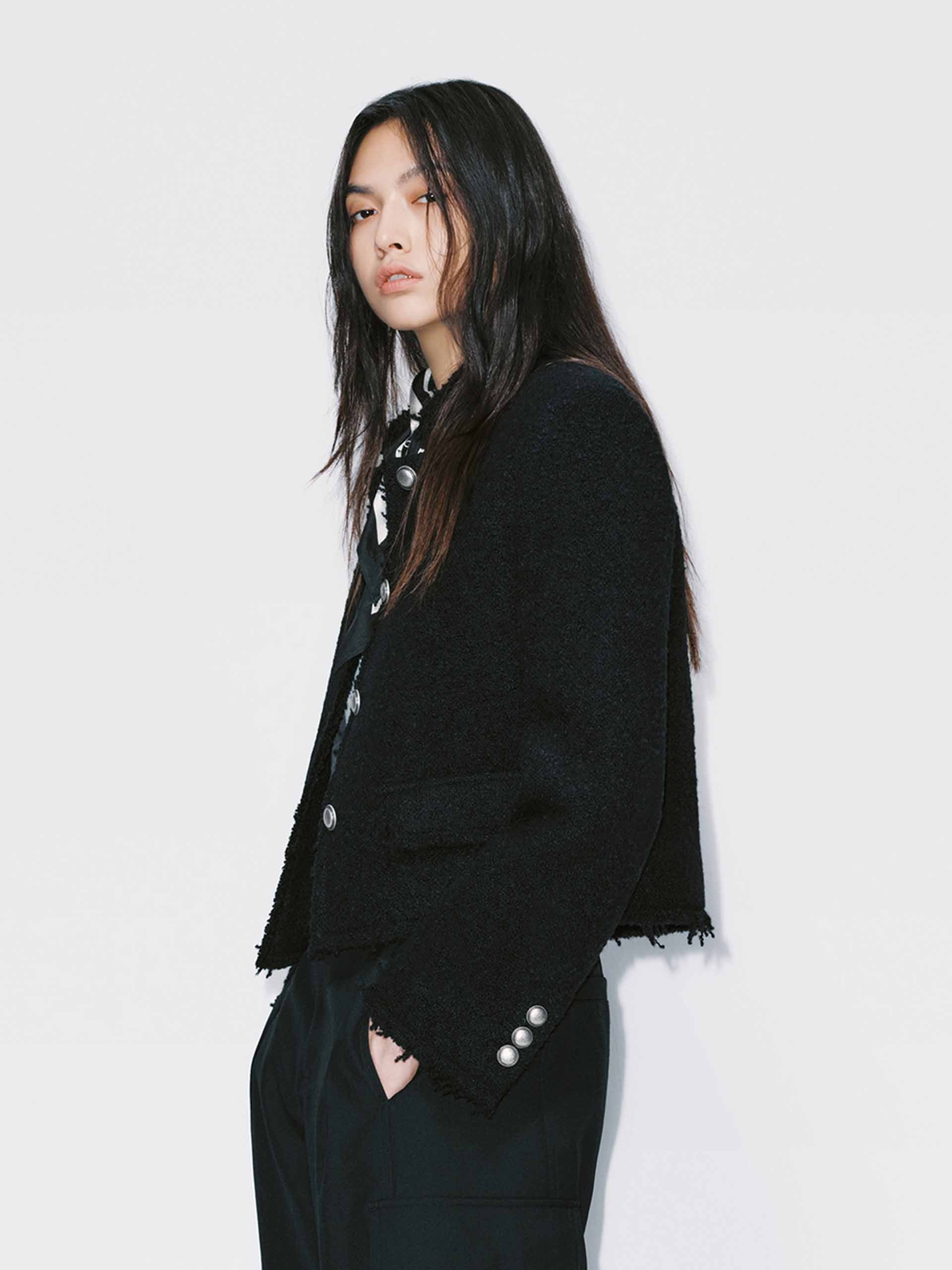 Raw Trim Cropped Coat - Image 7